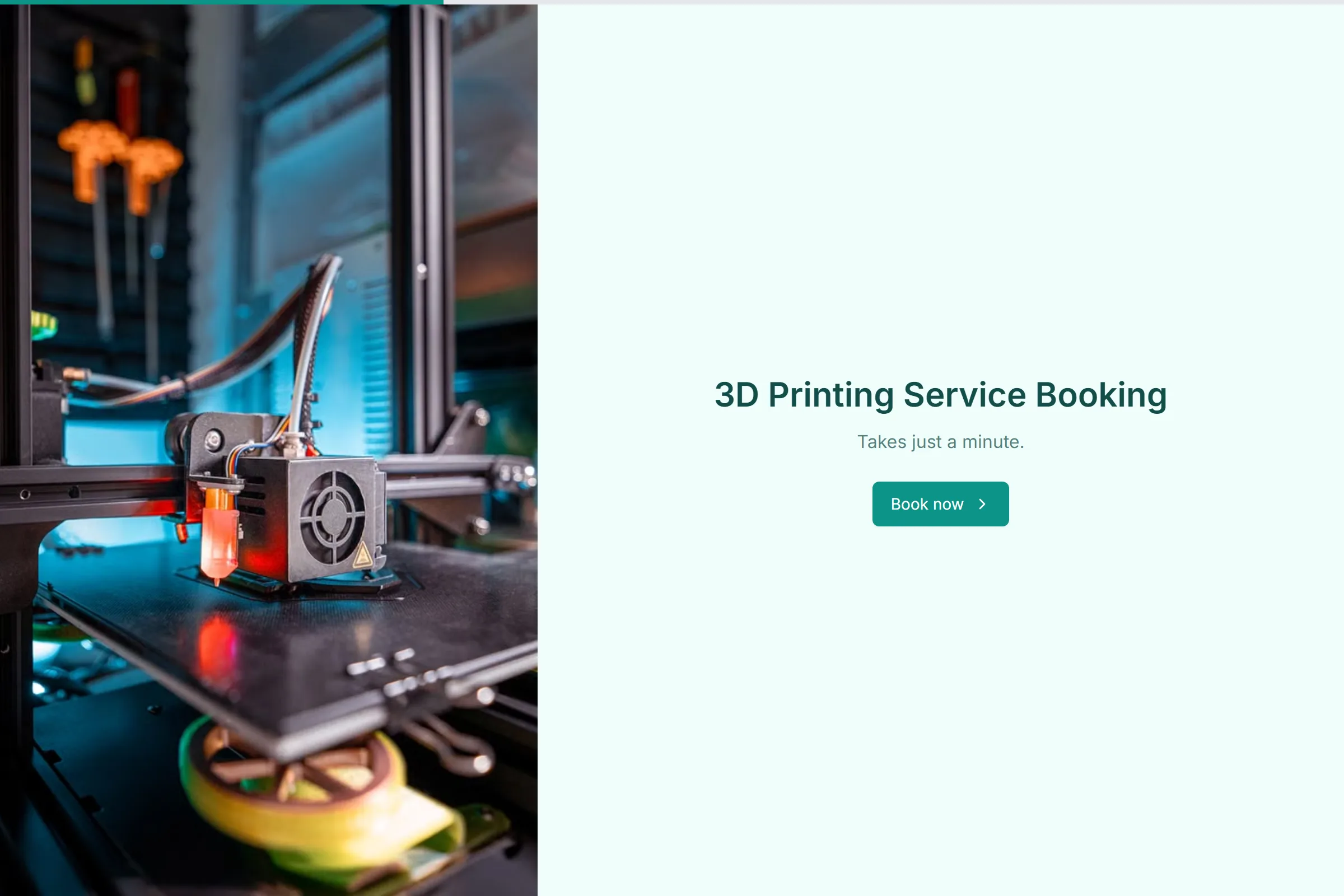 3D Printing Service Booking template preview