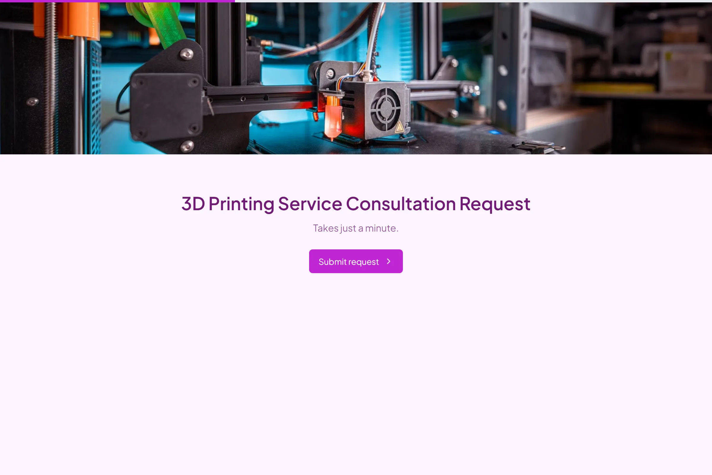 3D Printing Service Consultation Request template preview