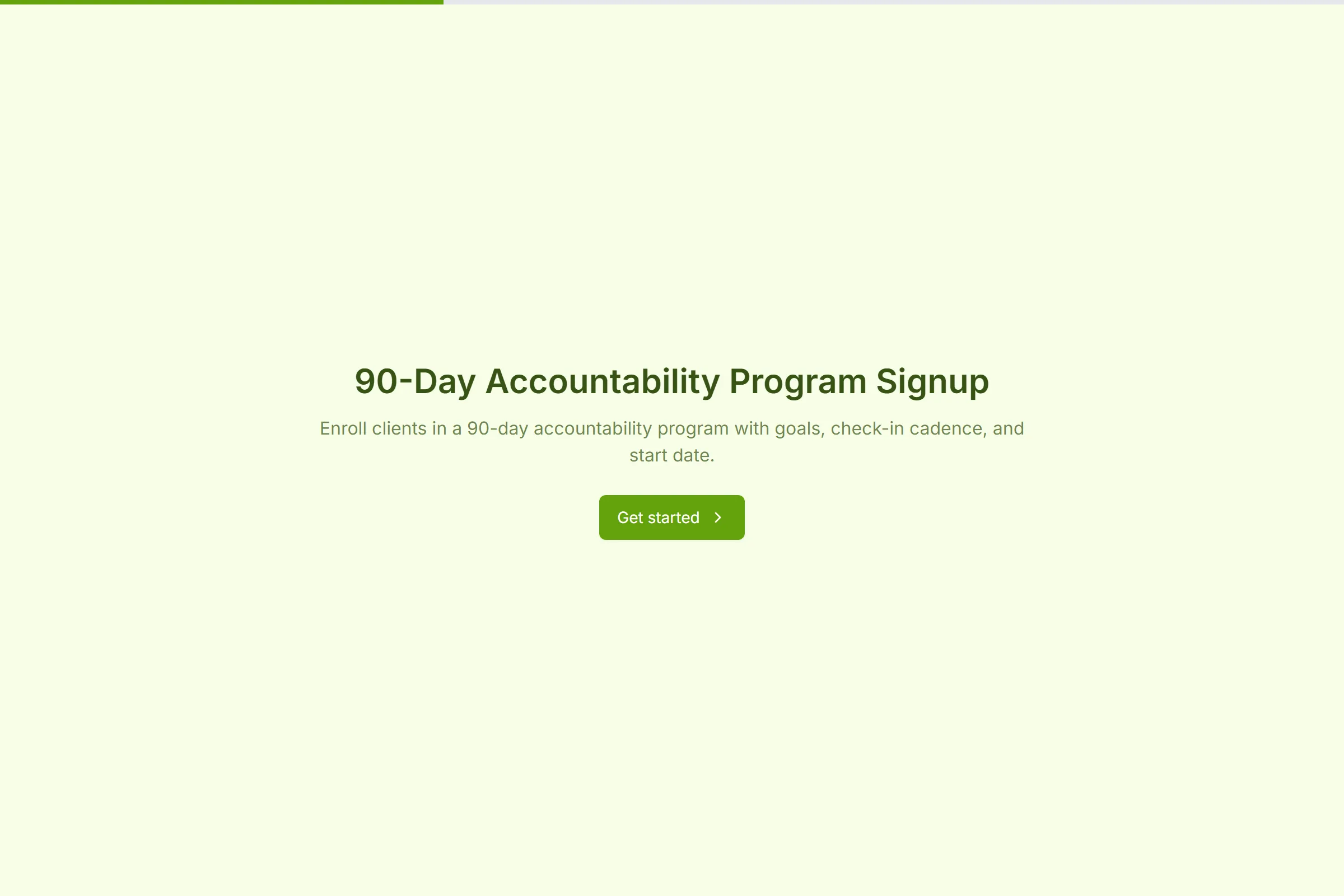90-Day Accountability Program Signup template preview