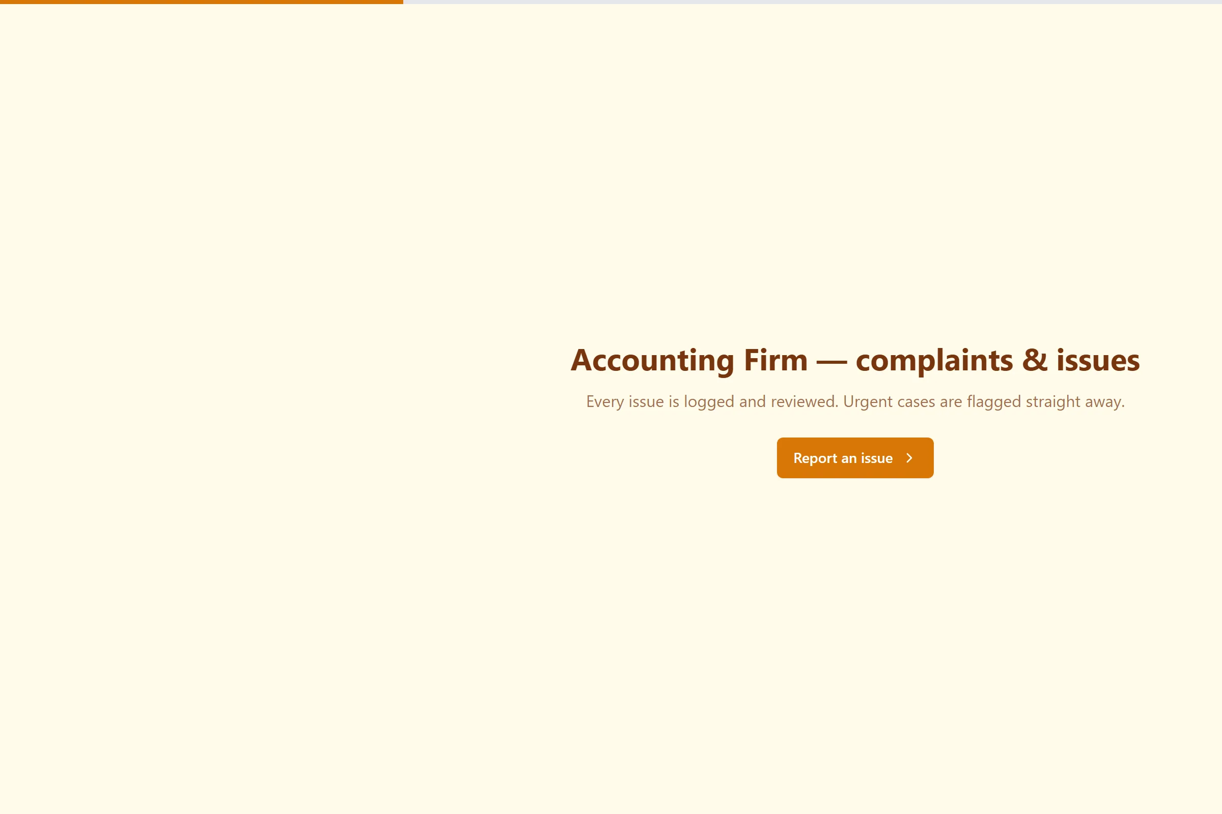 Accounting Firm Complaint / Issue Form template preview
