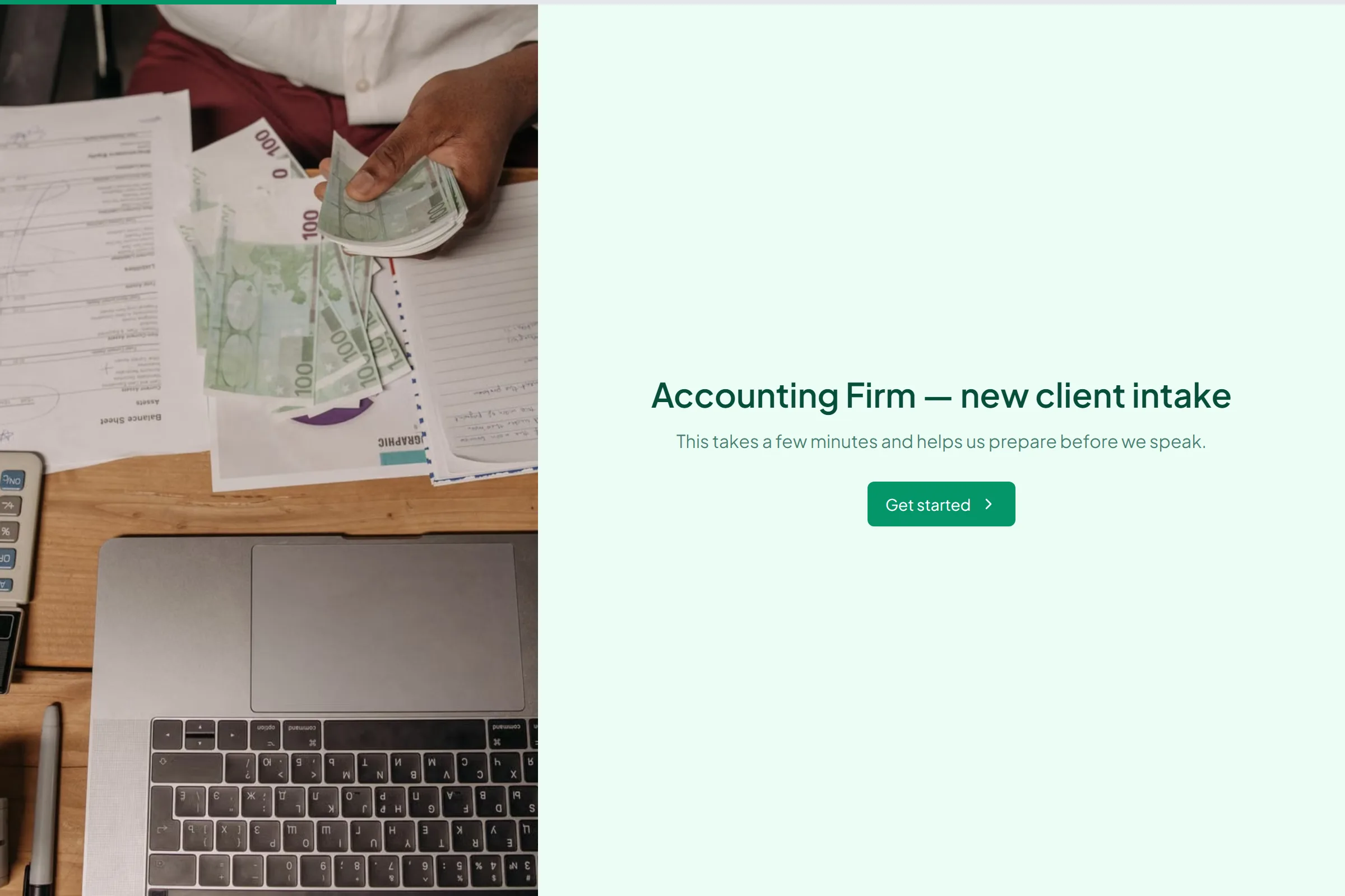 Accounting Firm New Client Intake template preview