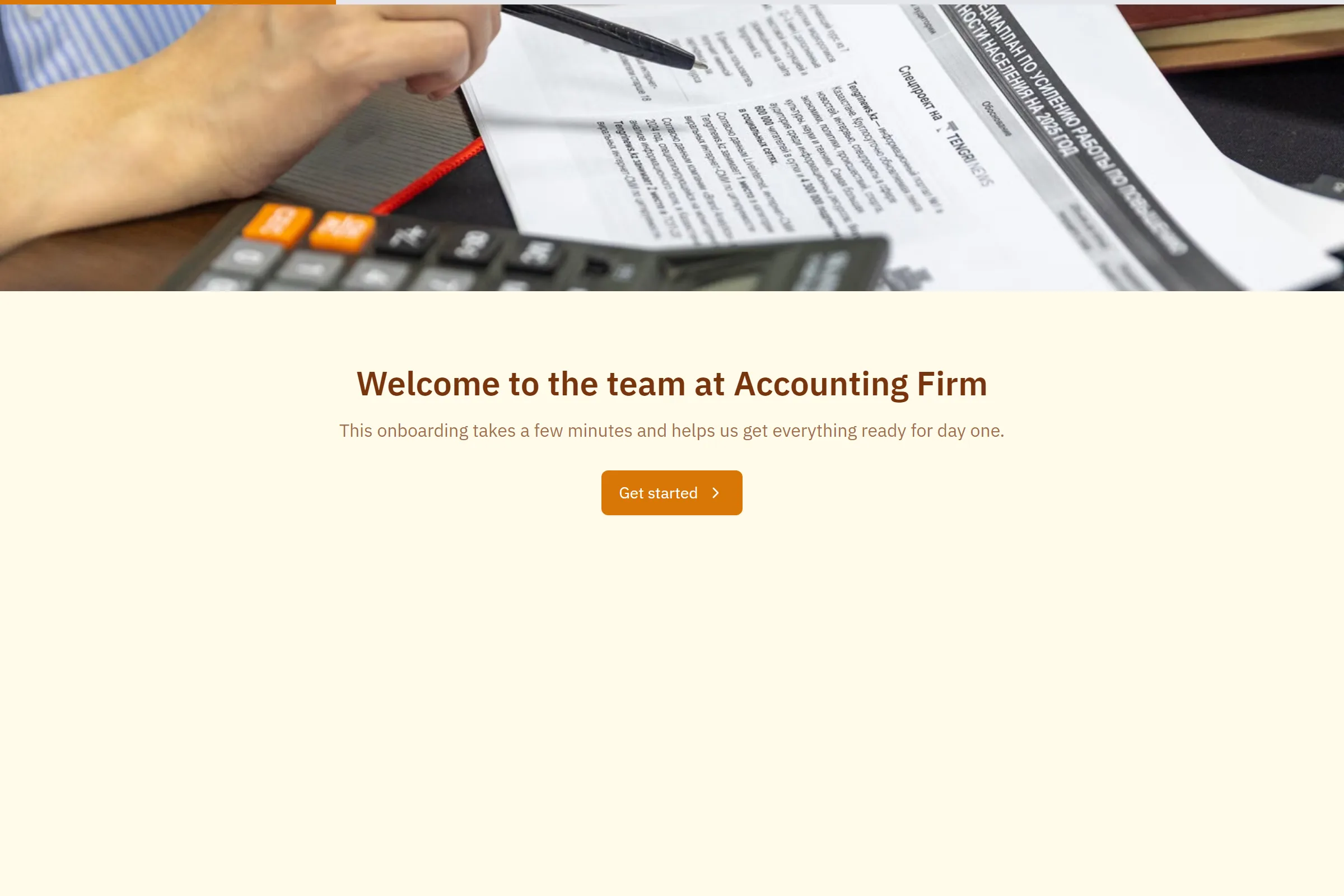 Accounting Firm New Starter Onboarding template preview