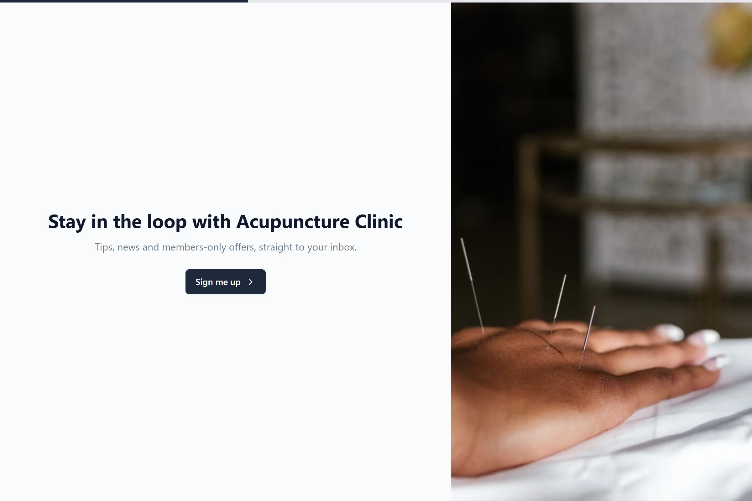 Acupuncture Clinic Newsletter & Updates Signup template preview