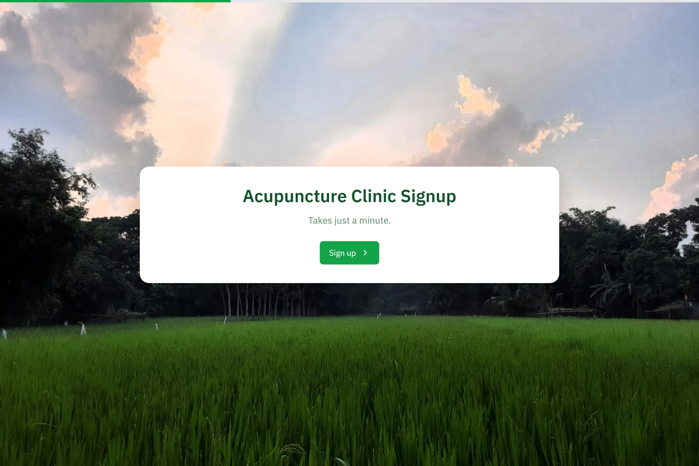 Acupuncture Clinic Signup template preview