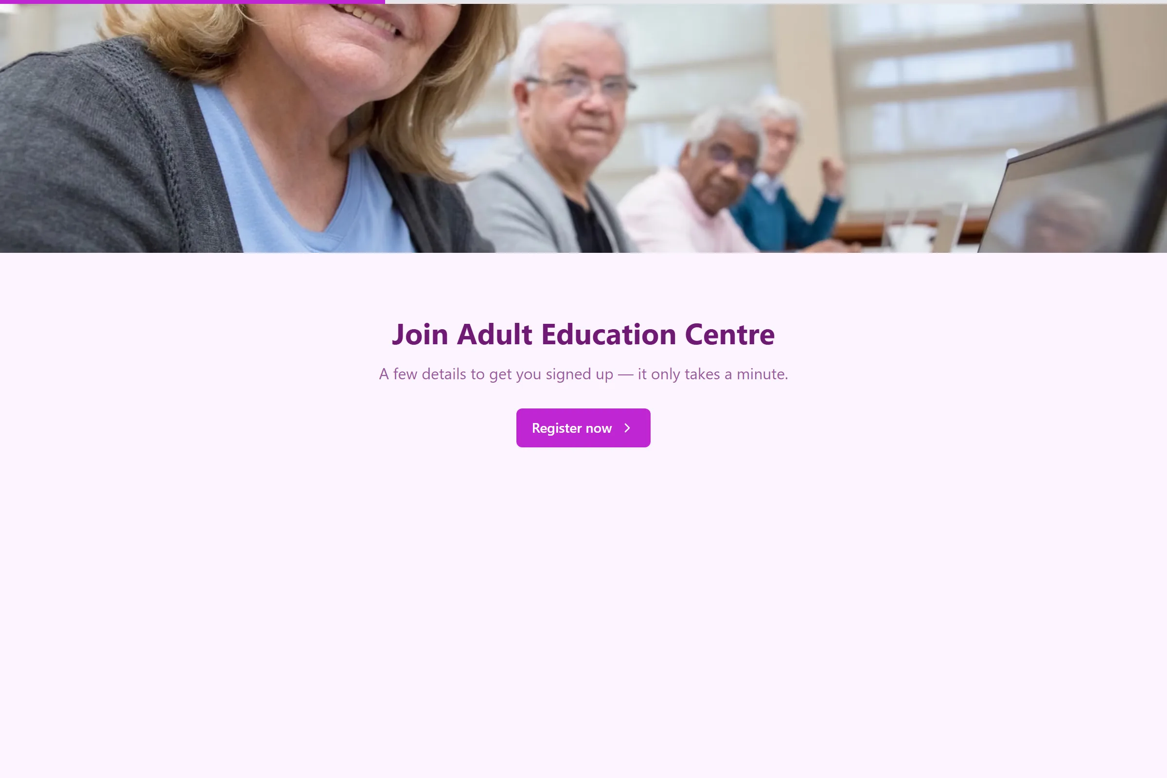 Adult Education Centre Program Application template preview