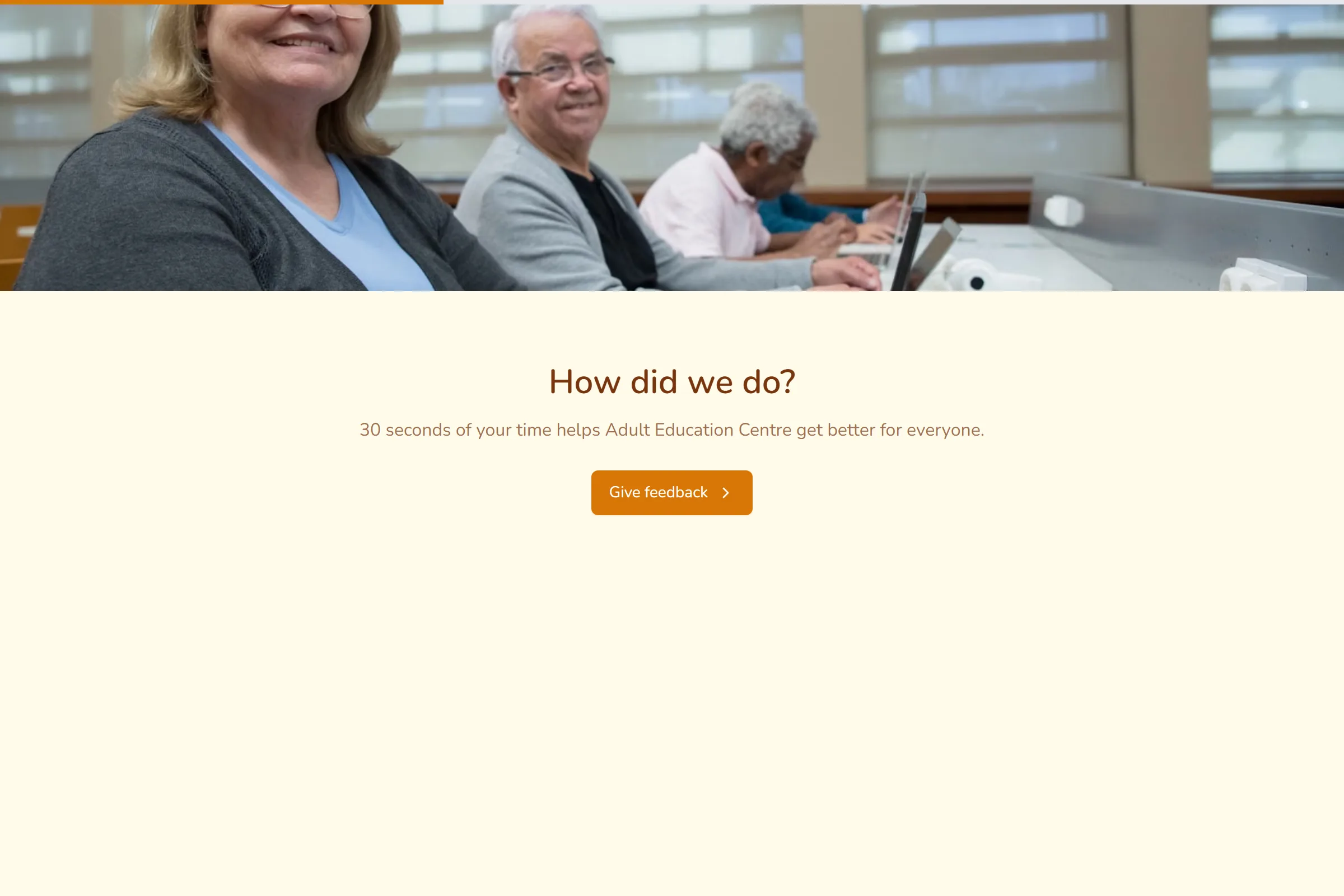 Adult Education Centre Quick Feedback template preview