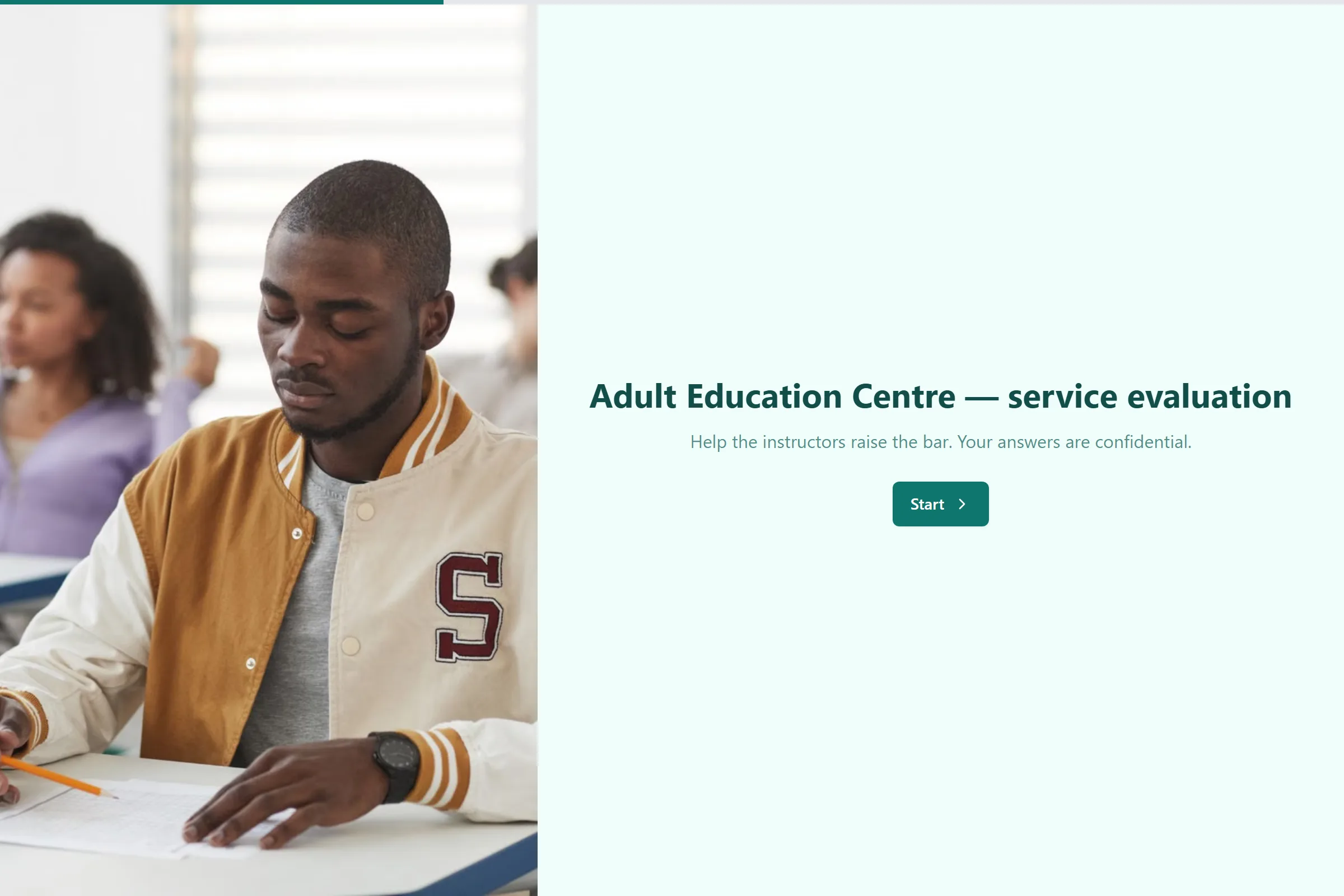 Adult Education Centre Service Evaluation template preview