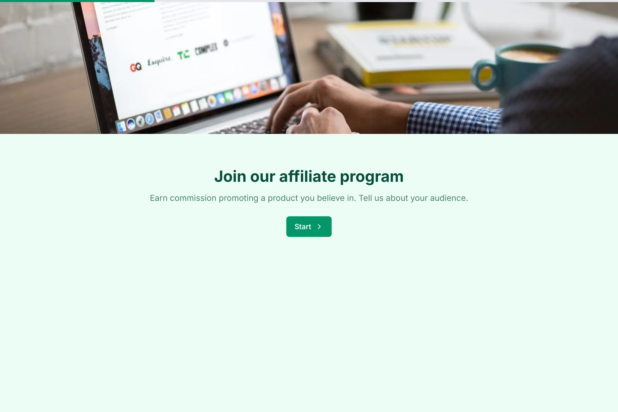 Affiliate Program Application template preview