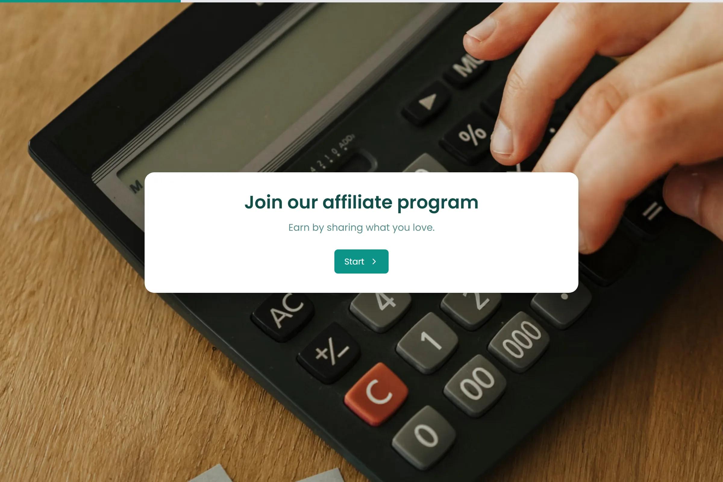 Affiliate Program Signup template preview