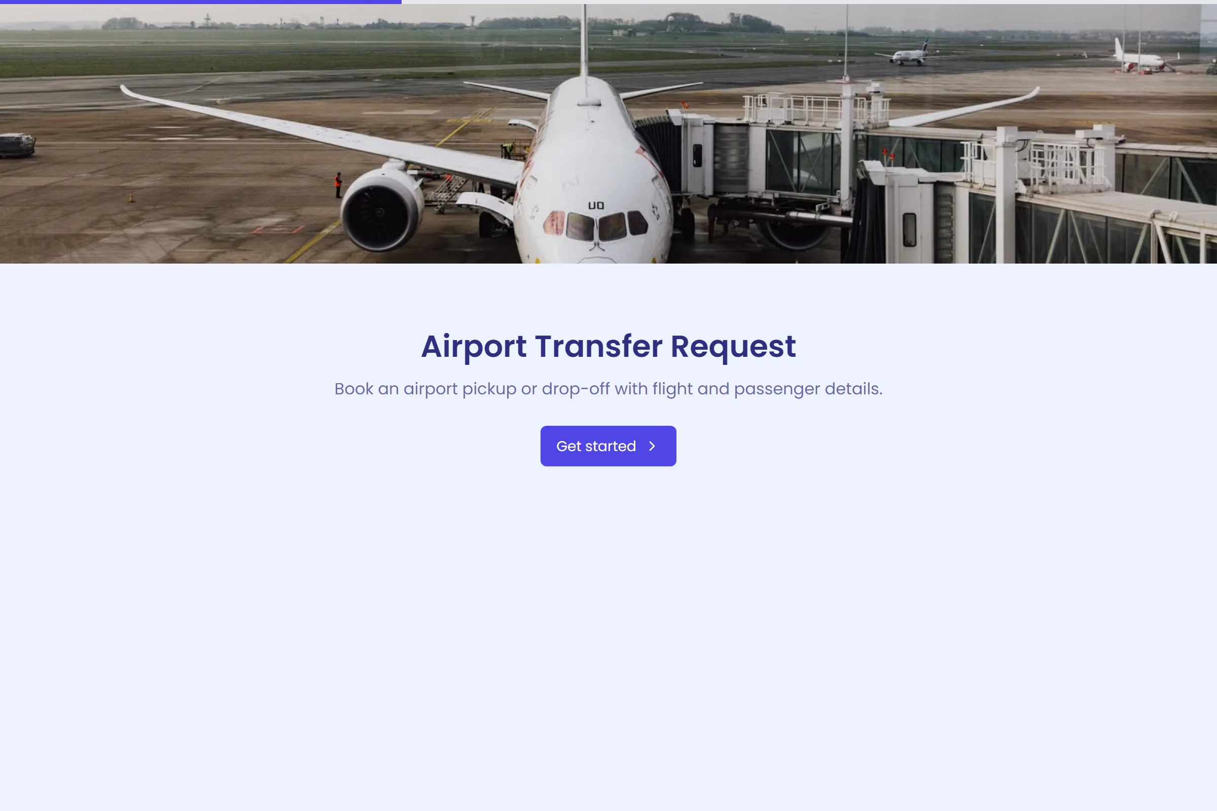 Airport Transfer Request template preview