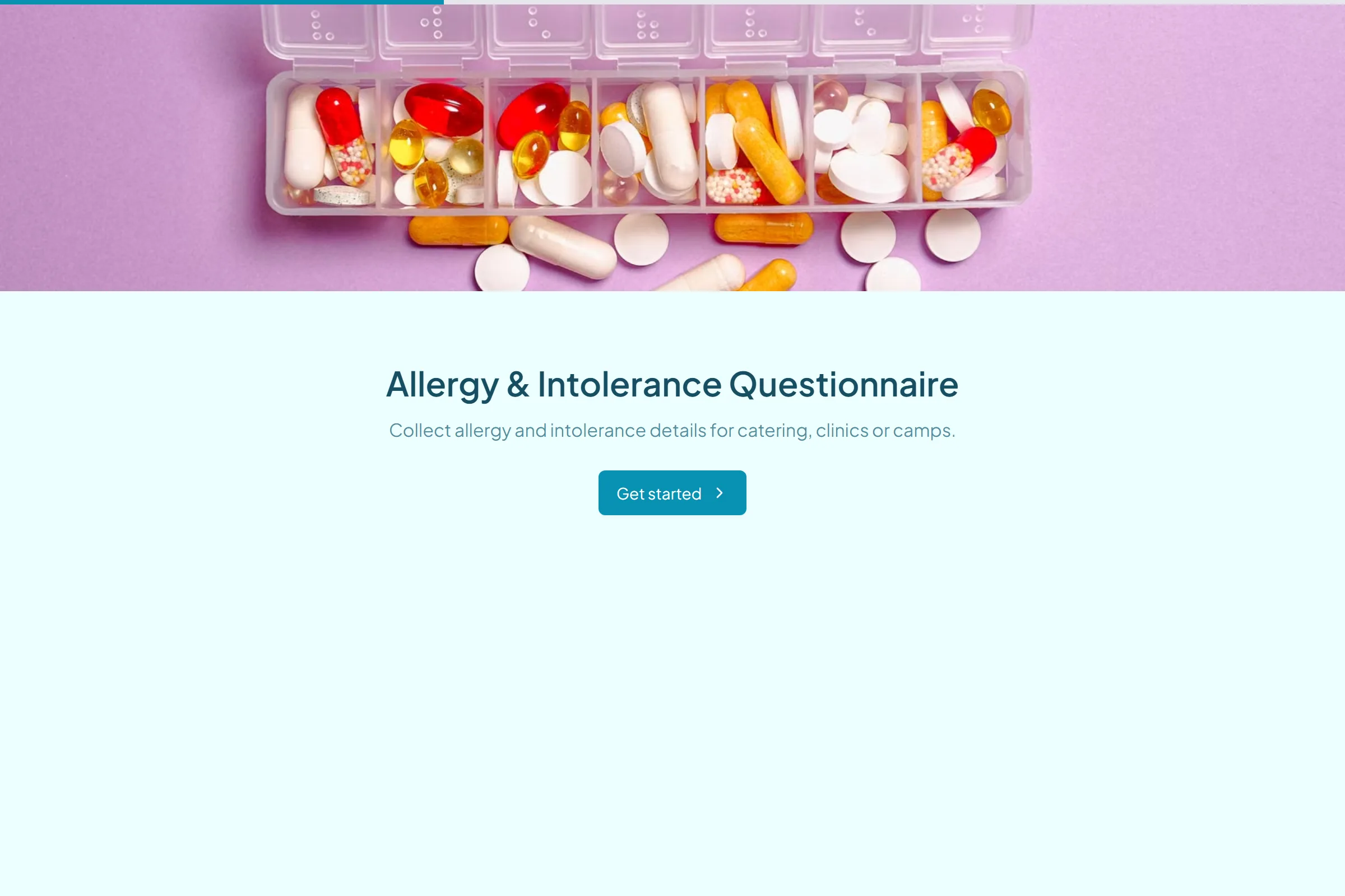Allergy & Intolerance Questionnaire template preview