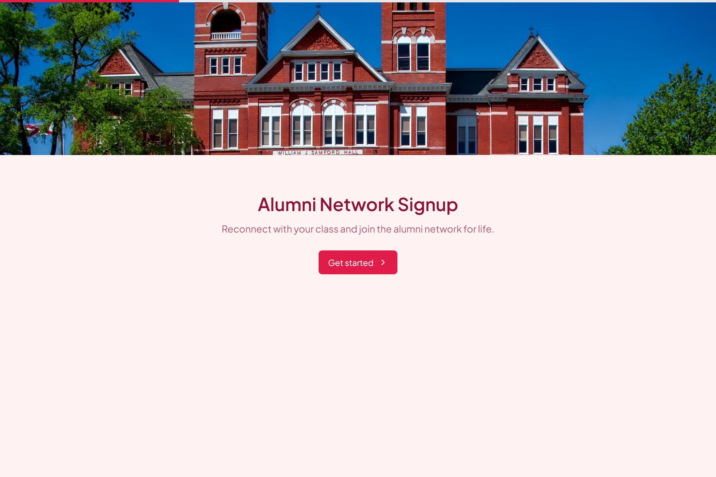 Alumni Network Signup template preview
