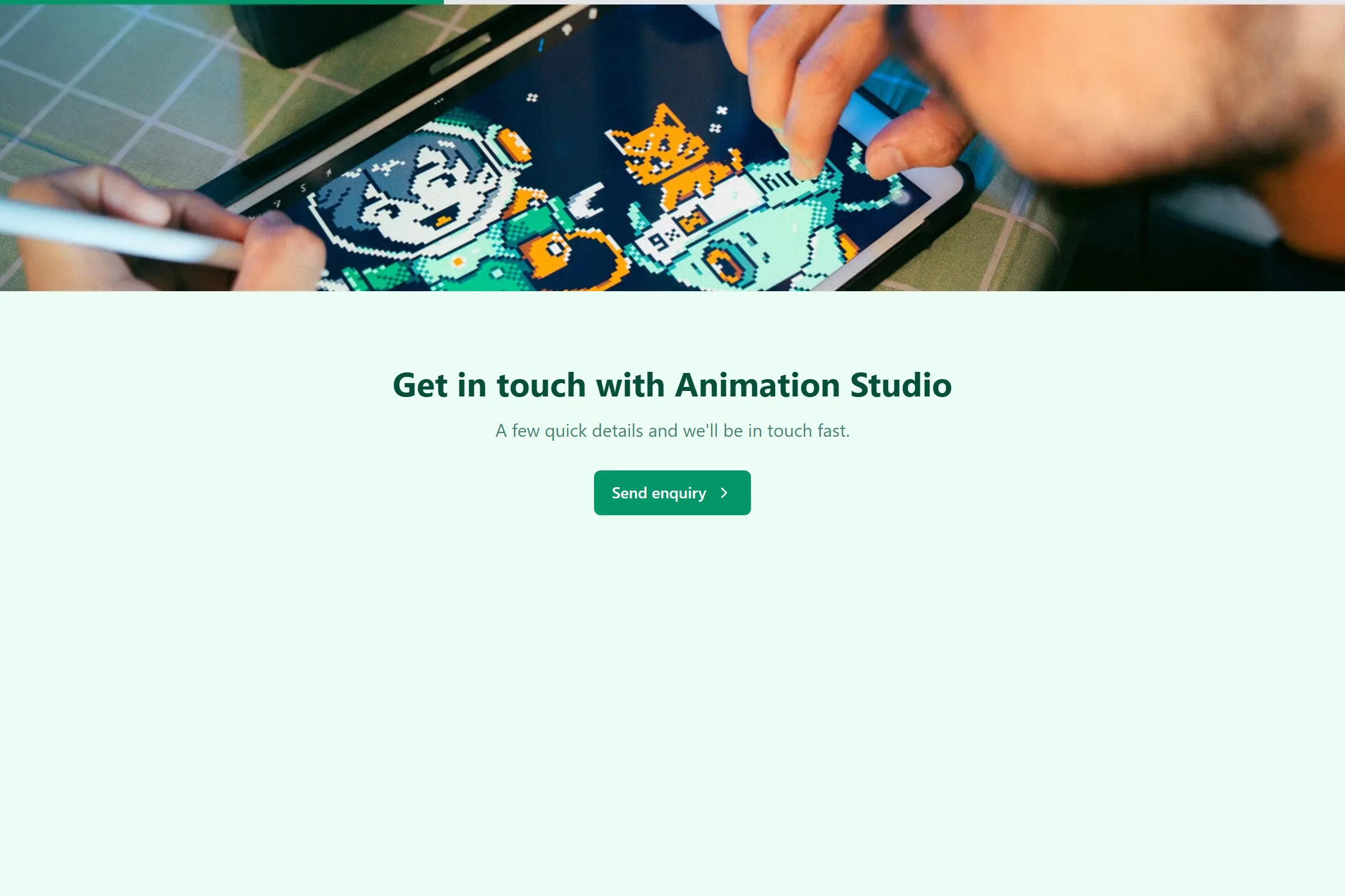 Animation Studio Enquiry template preview