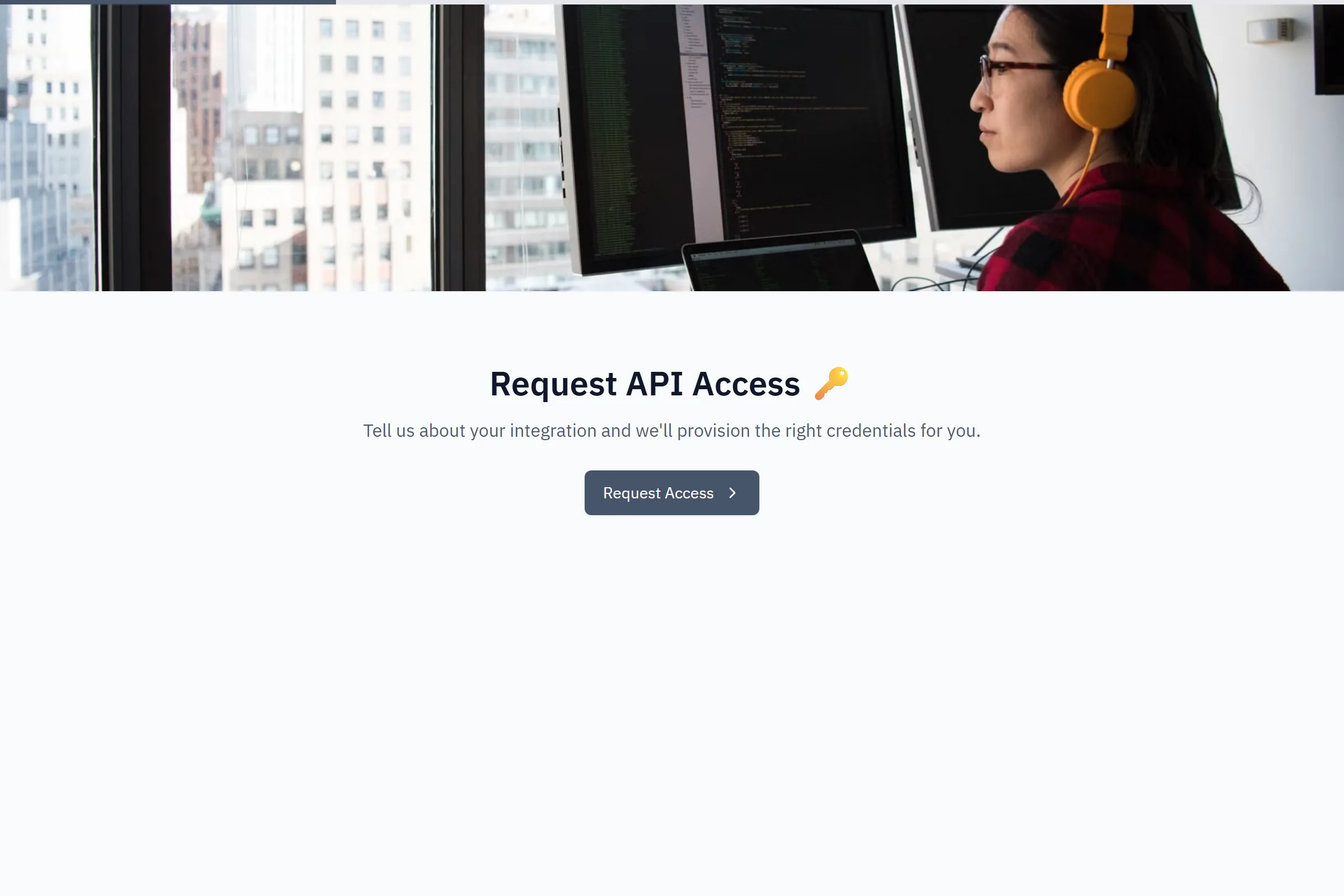API Access Request template preview
