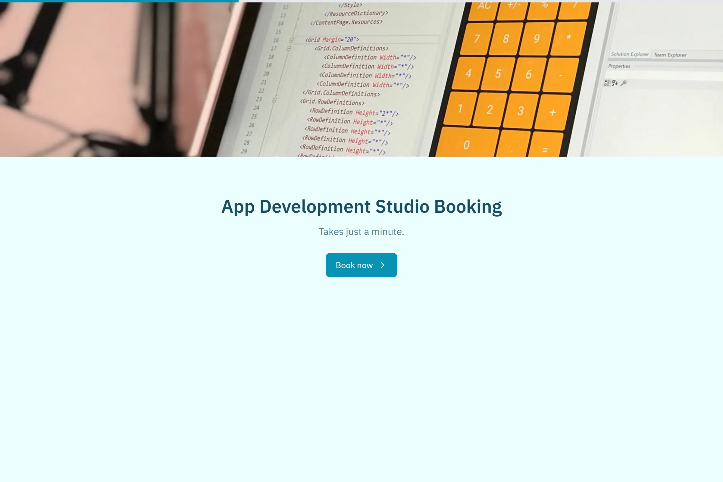 App Development Studio Booking template preview