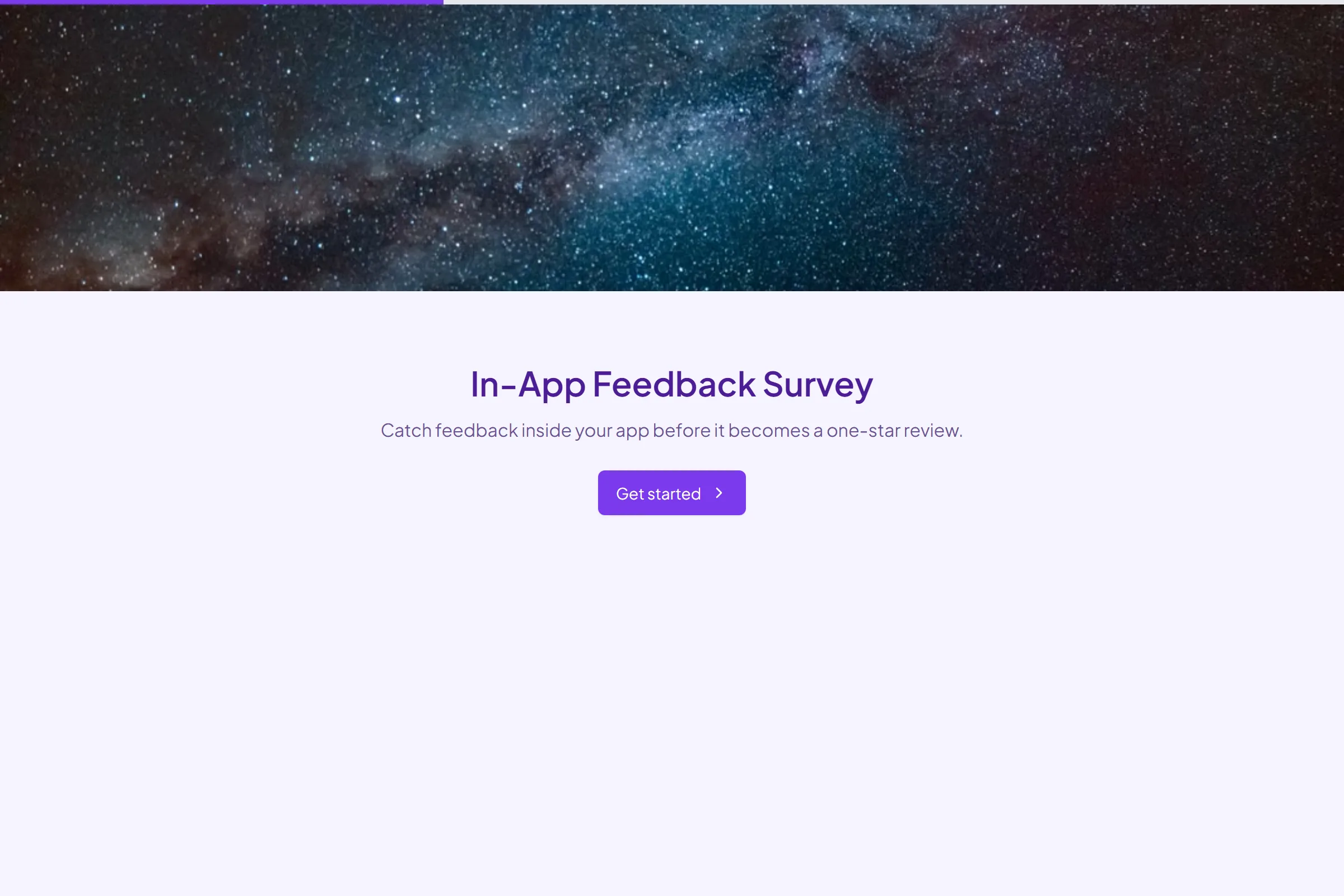 In-App Feedback Survey template preview