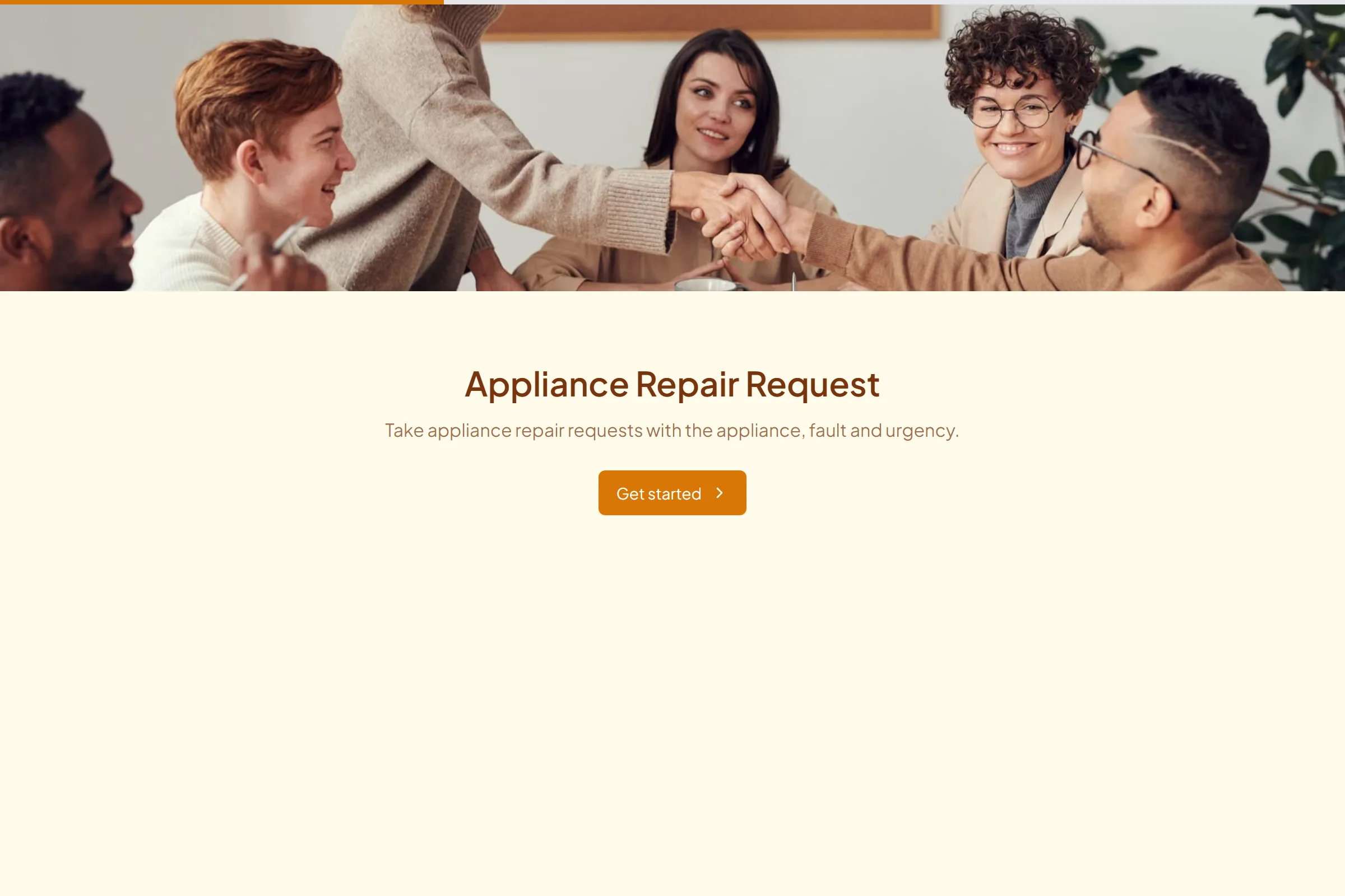 Appliance Repair Request template preview