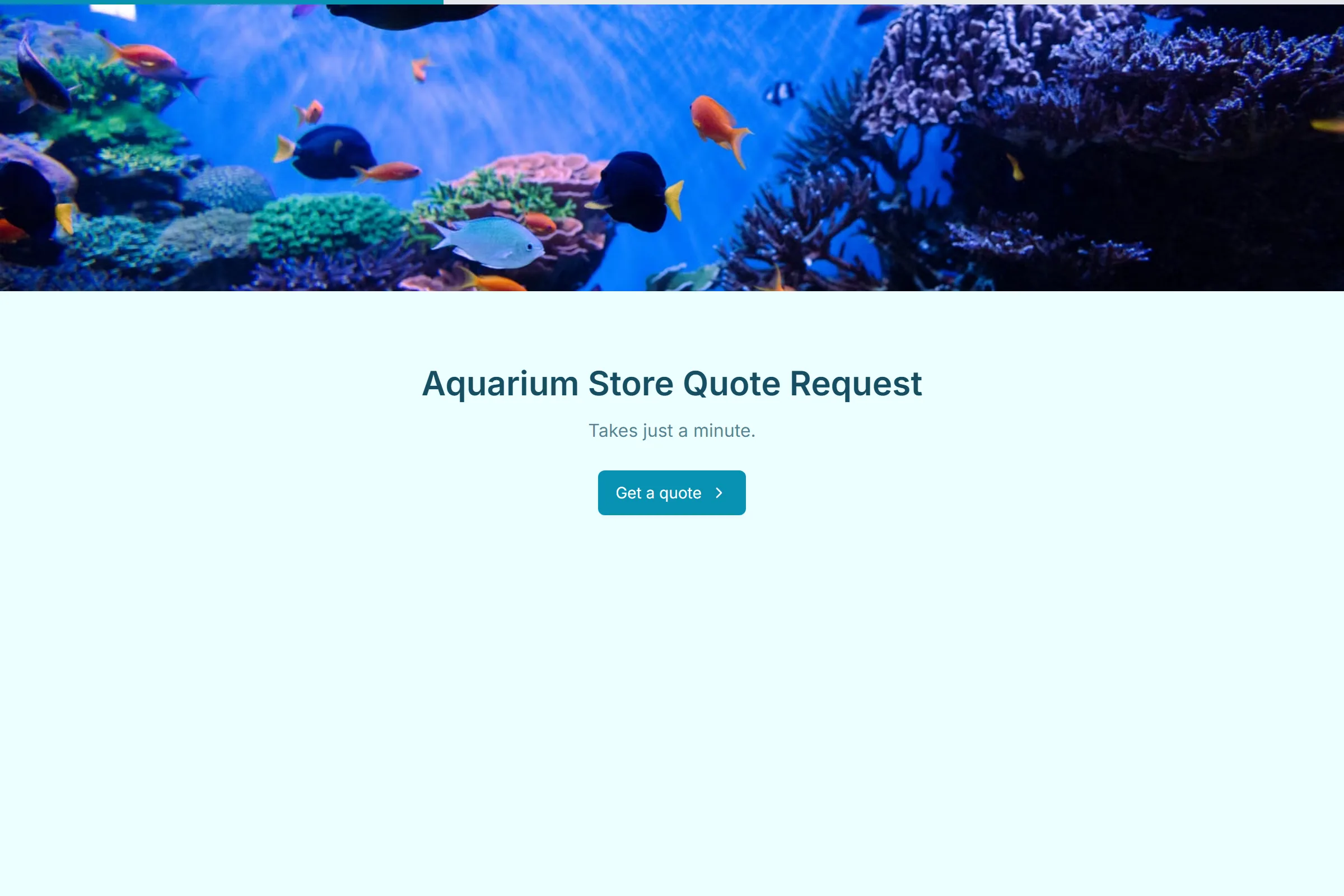 Aquarium Store Quote Request template preview