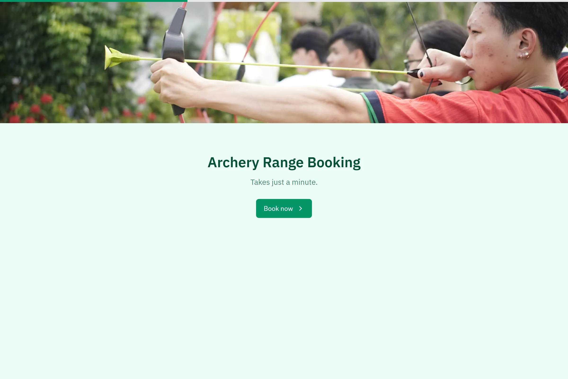 Archery Range Booking template preview