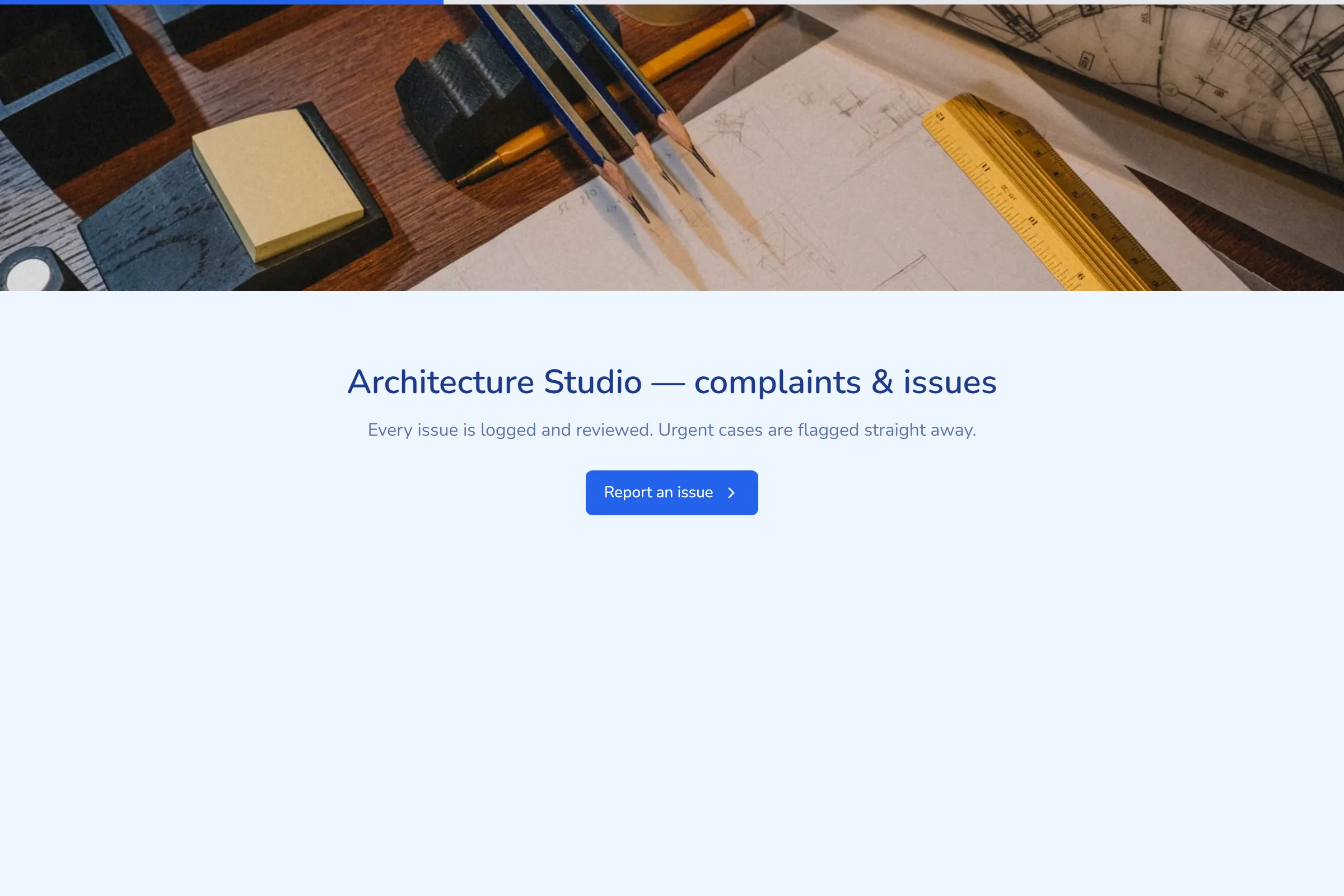 Architecture Studio Complaint / Issue Form template preview