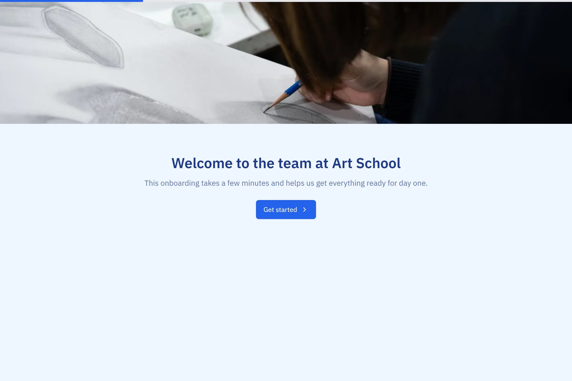 Art School Member Profile Setup template preview