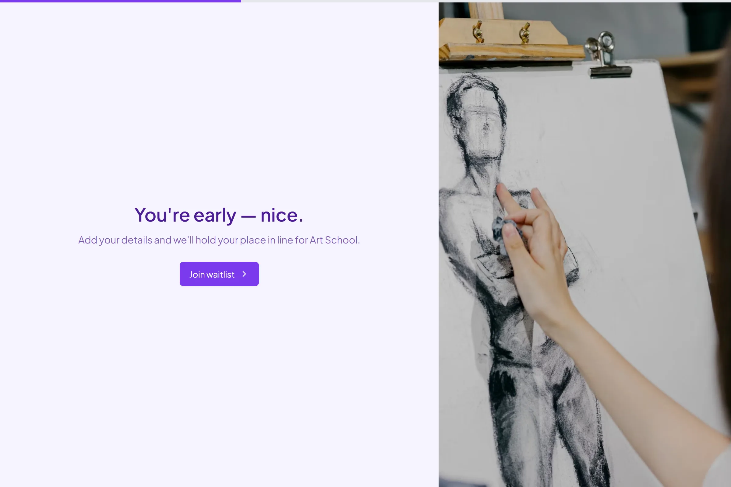 Art School Waitlist template preview