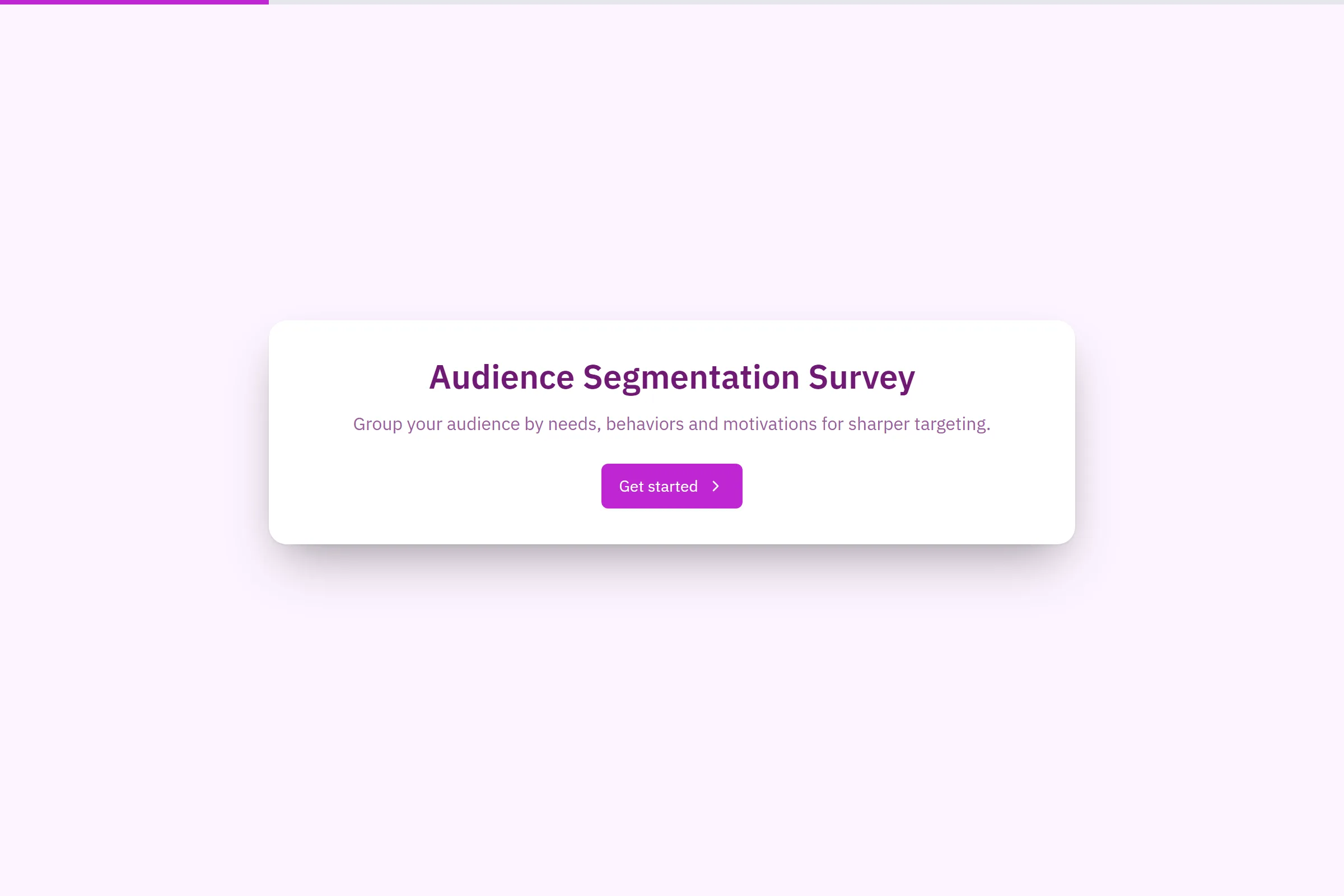 Audience Segmentation Survey template preview