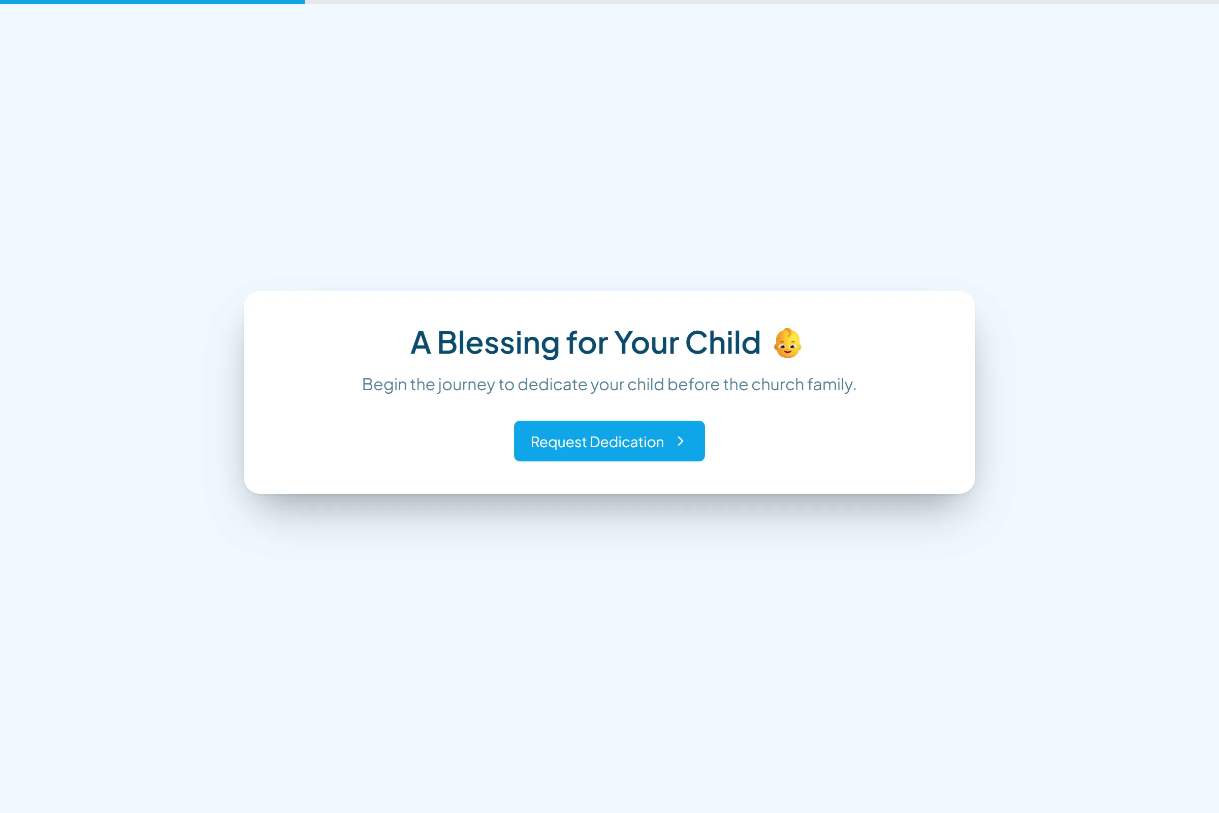 Baby Dedication Request template preview