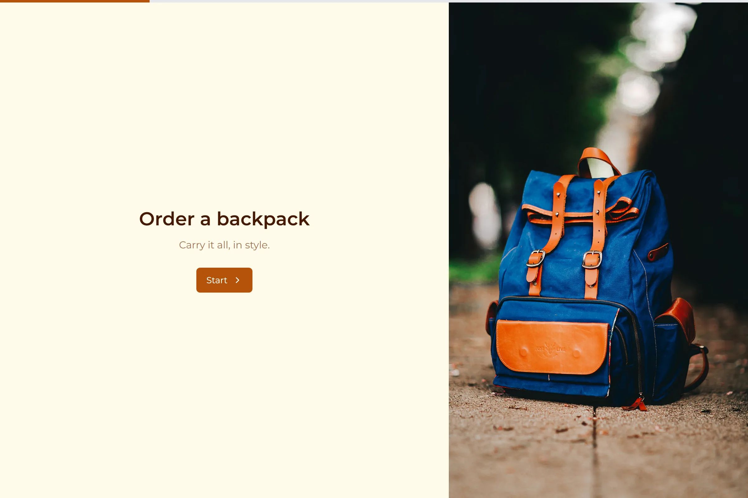Backpack Order template preview