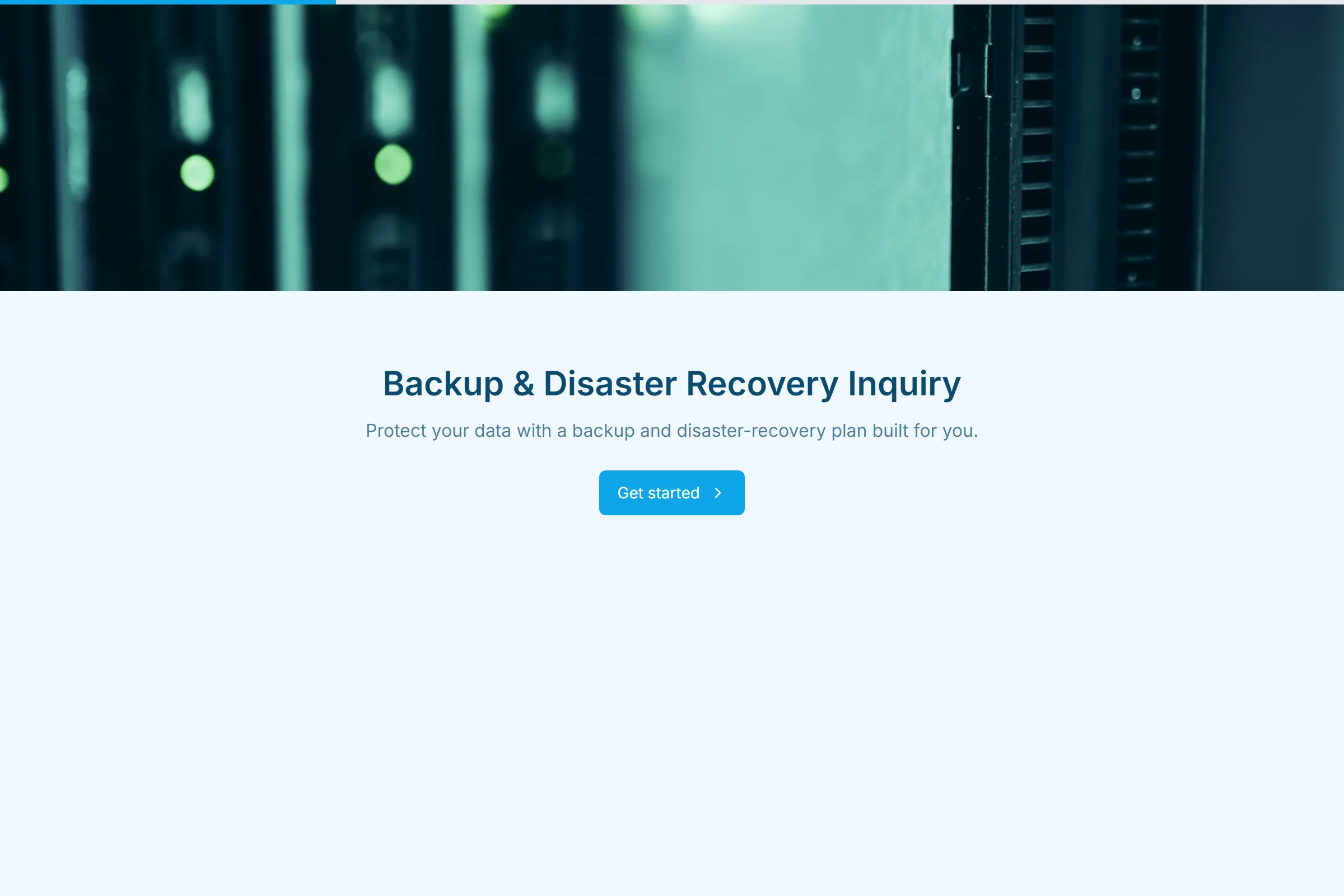 Backup & Disaster Recovery Inquiry template preview