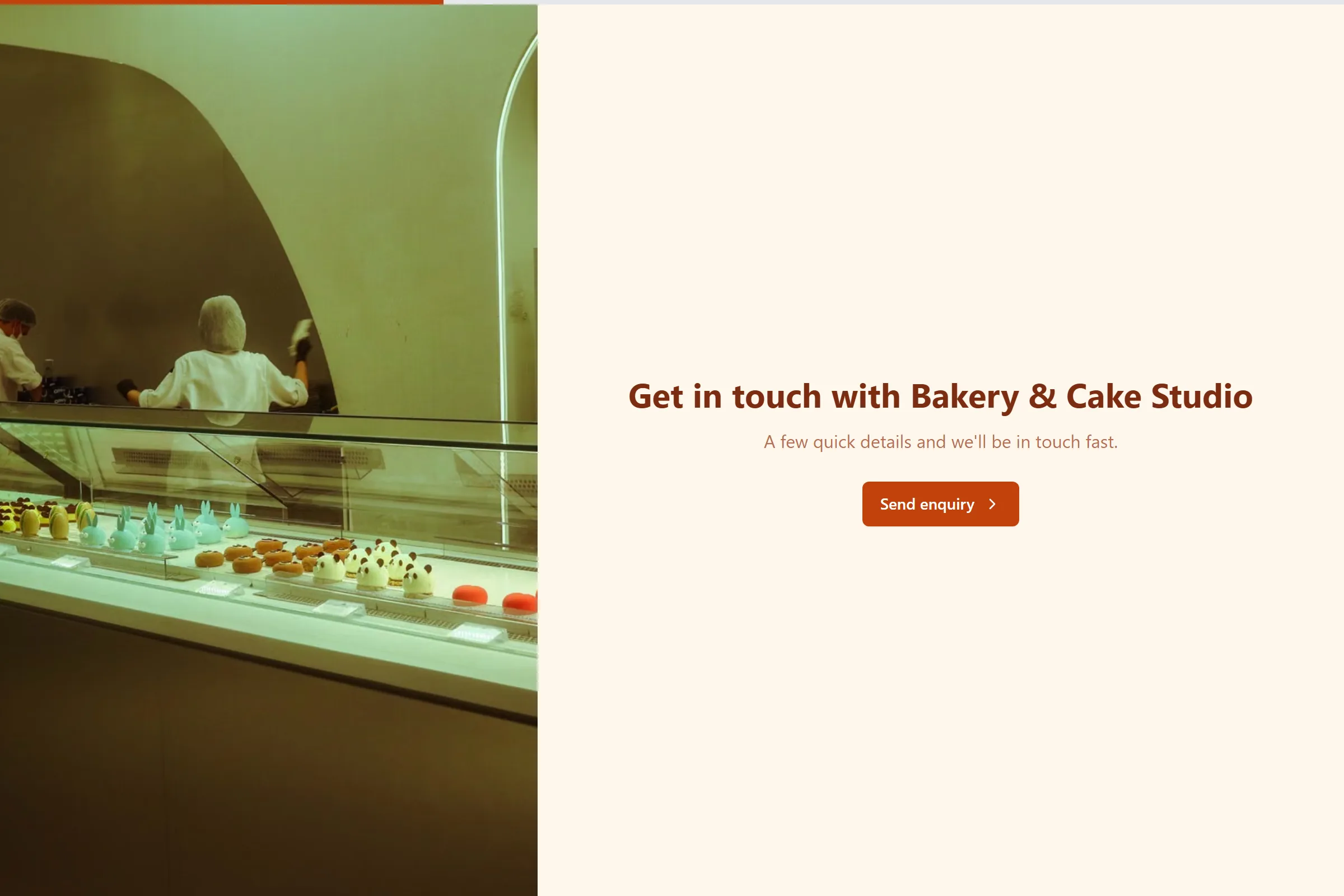 Bakery & Cake Studio Enquiry template preview