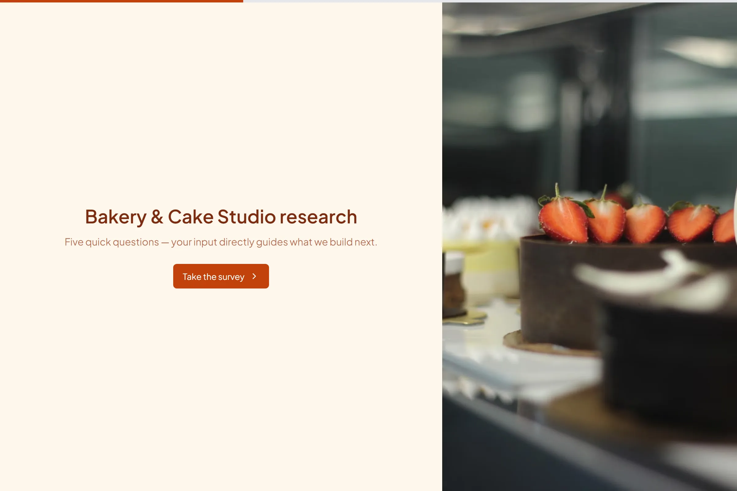 Bakery & Cake Studio Market Research Survey template preview
