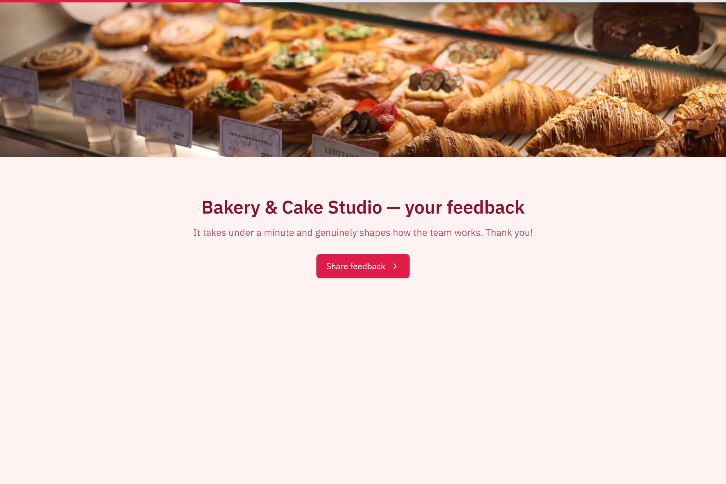 Bakery & Cake Studio Satisfaction Survey template preview