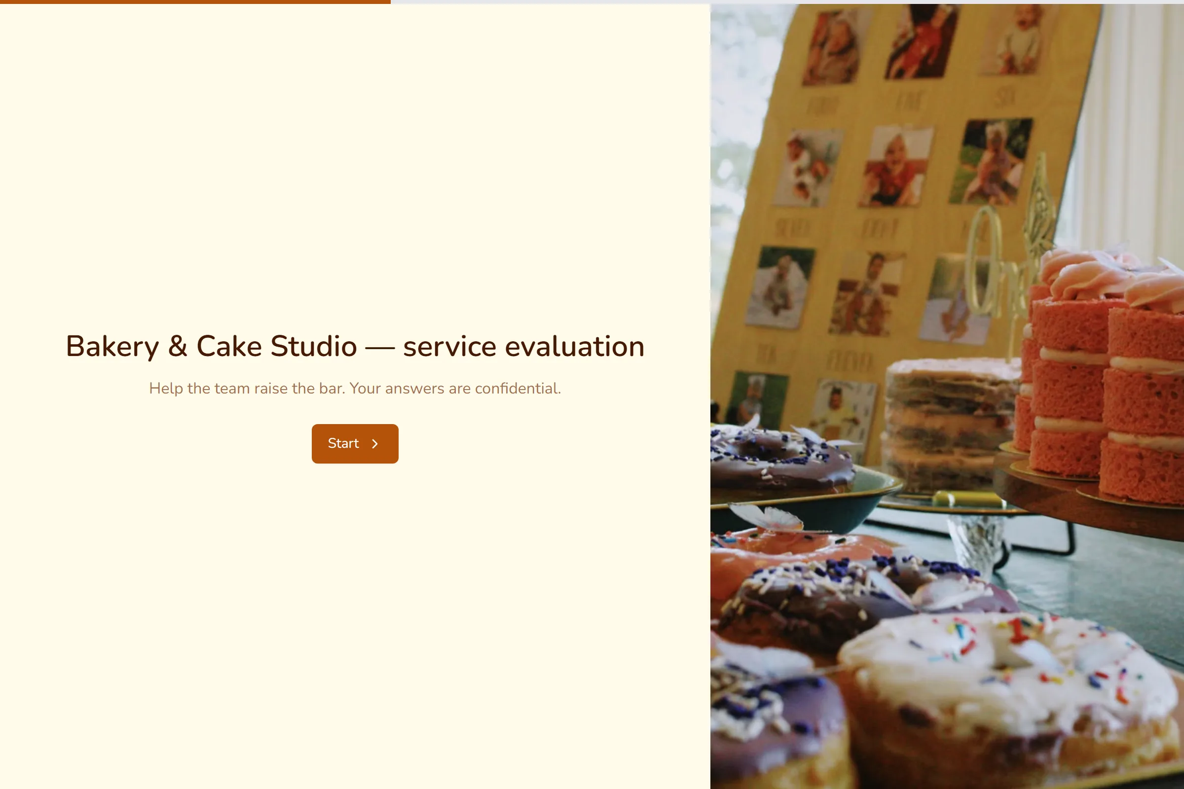 Bakery & Cake Studio Service Evaluation template preview