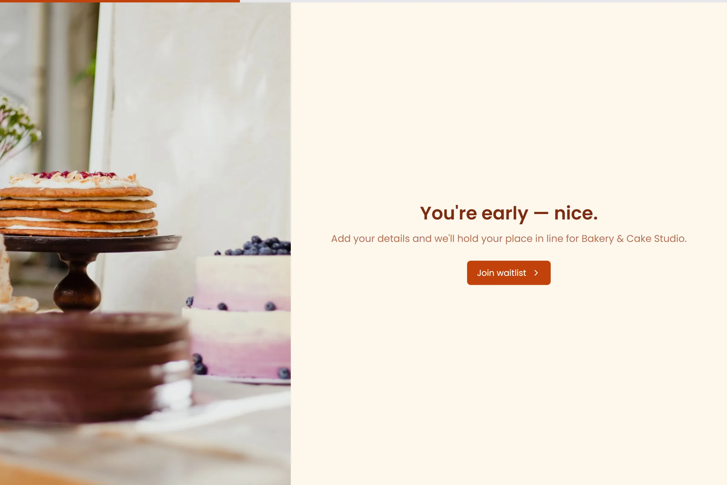 Bakery & Cake Studio Waitlist template preview