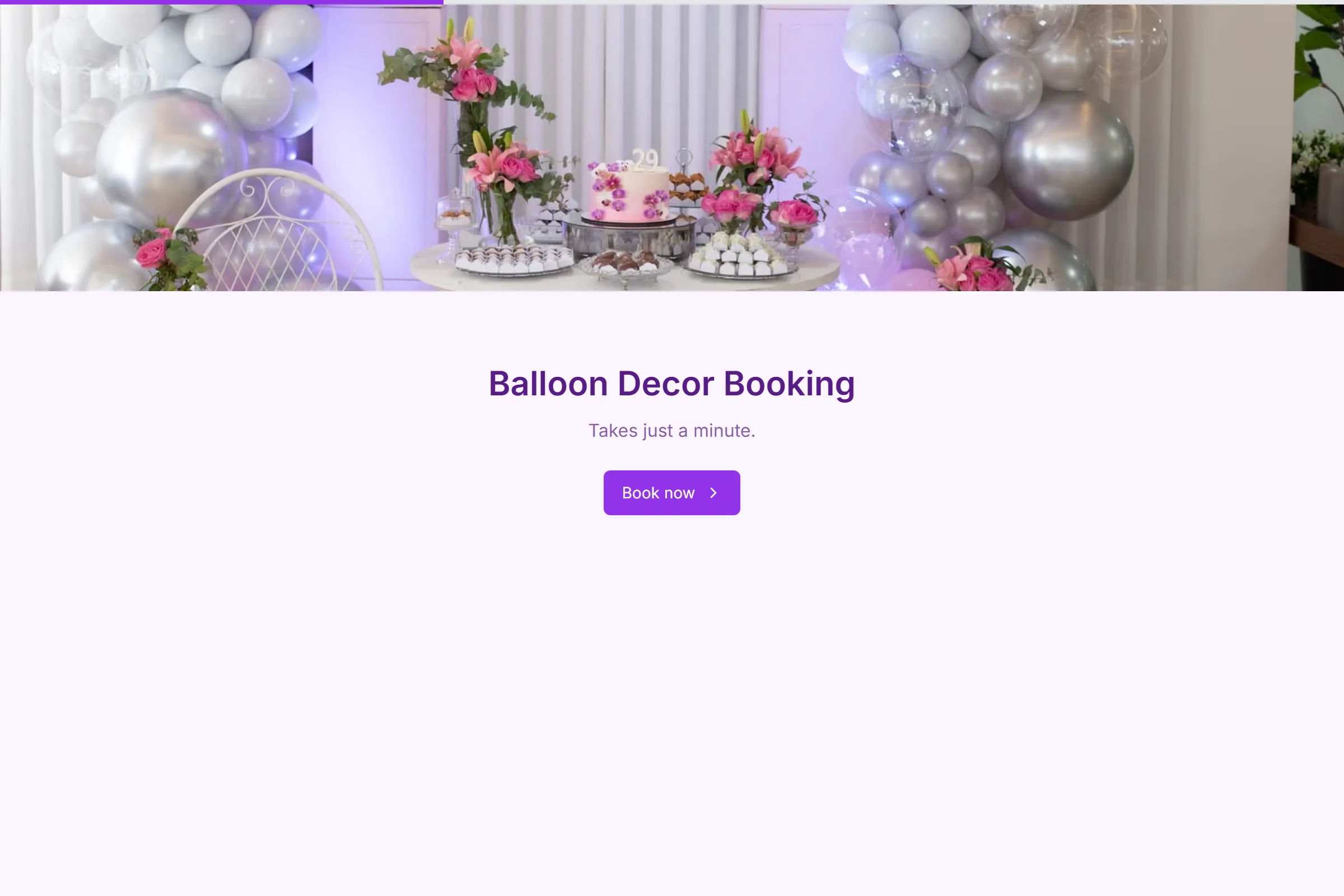 Balloon Decor Booking template preview