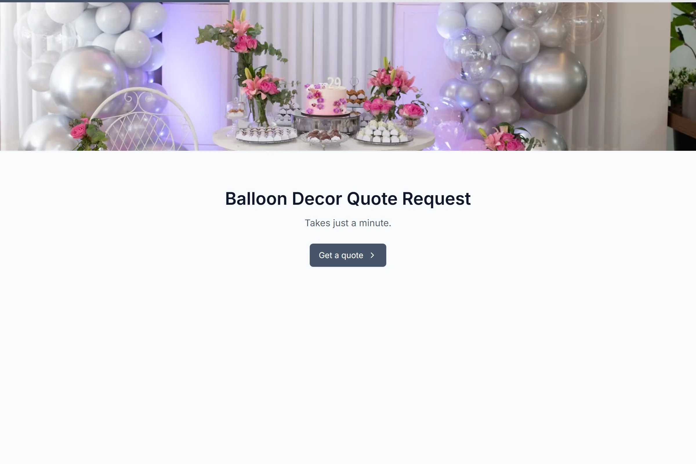 Balloon Decor Quote Request template preview