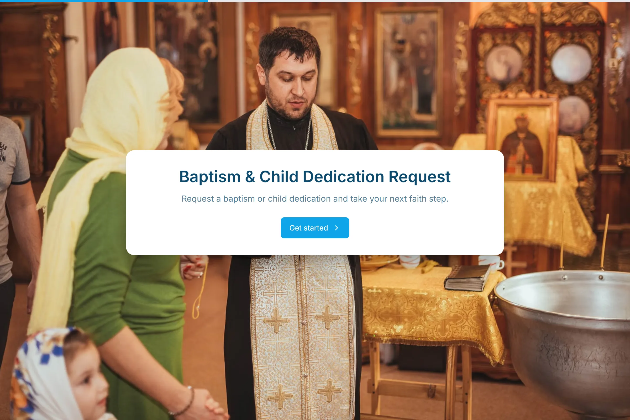 Baptism & Child Dedication Request template preview