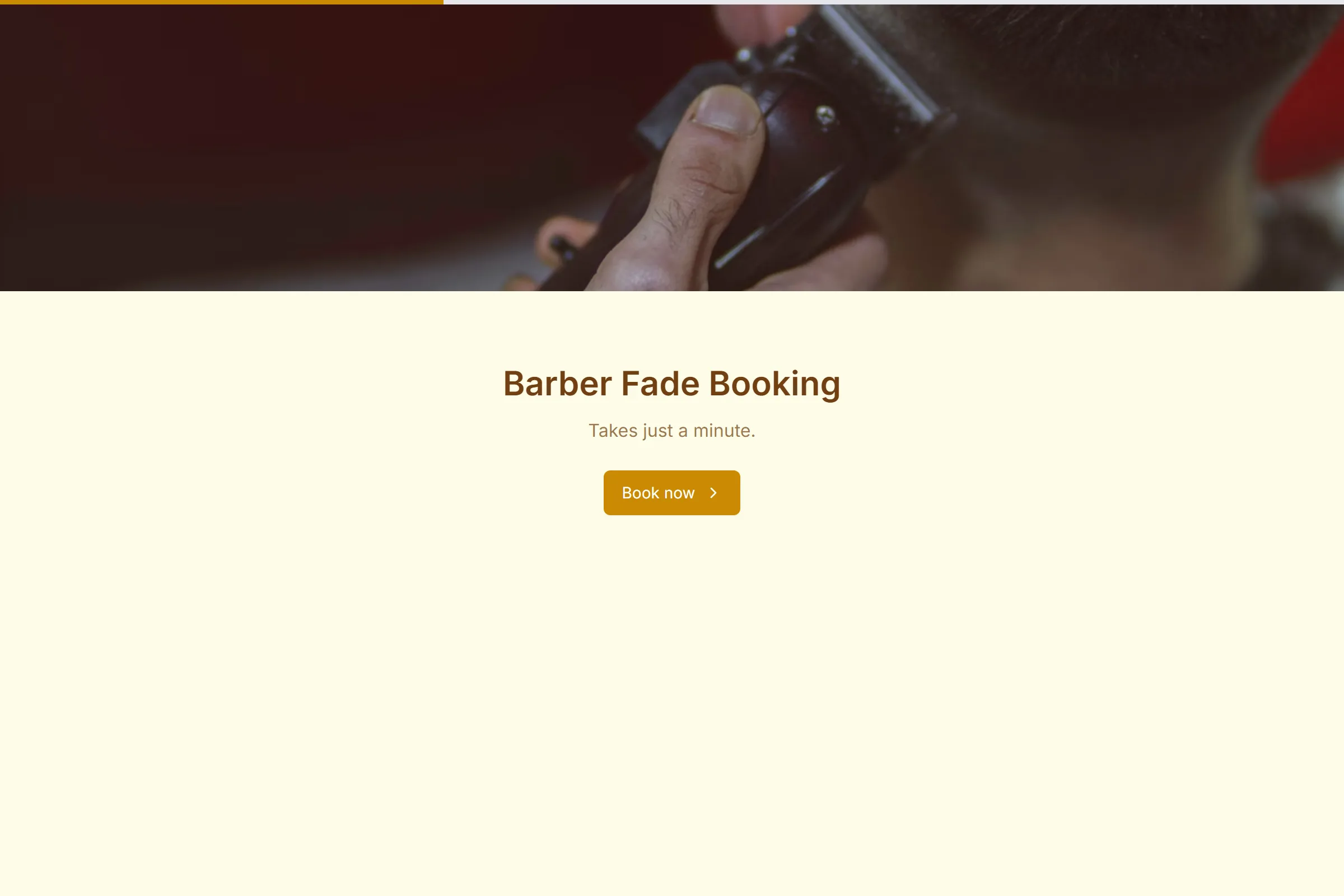 Barber Fade Booking template preview