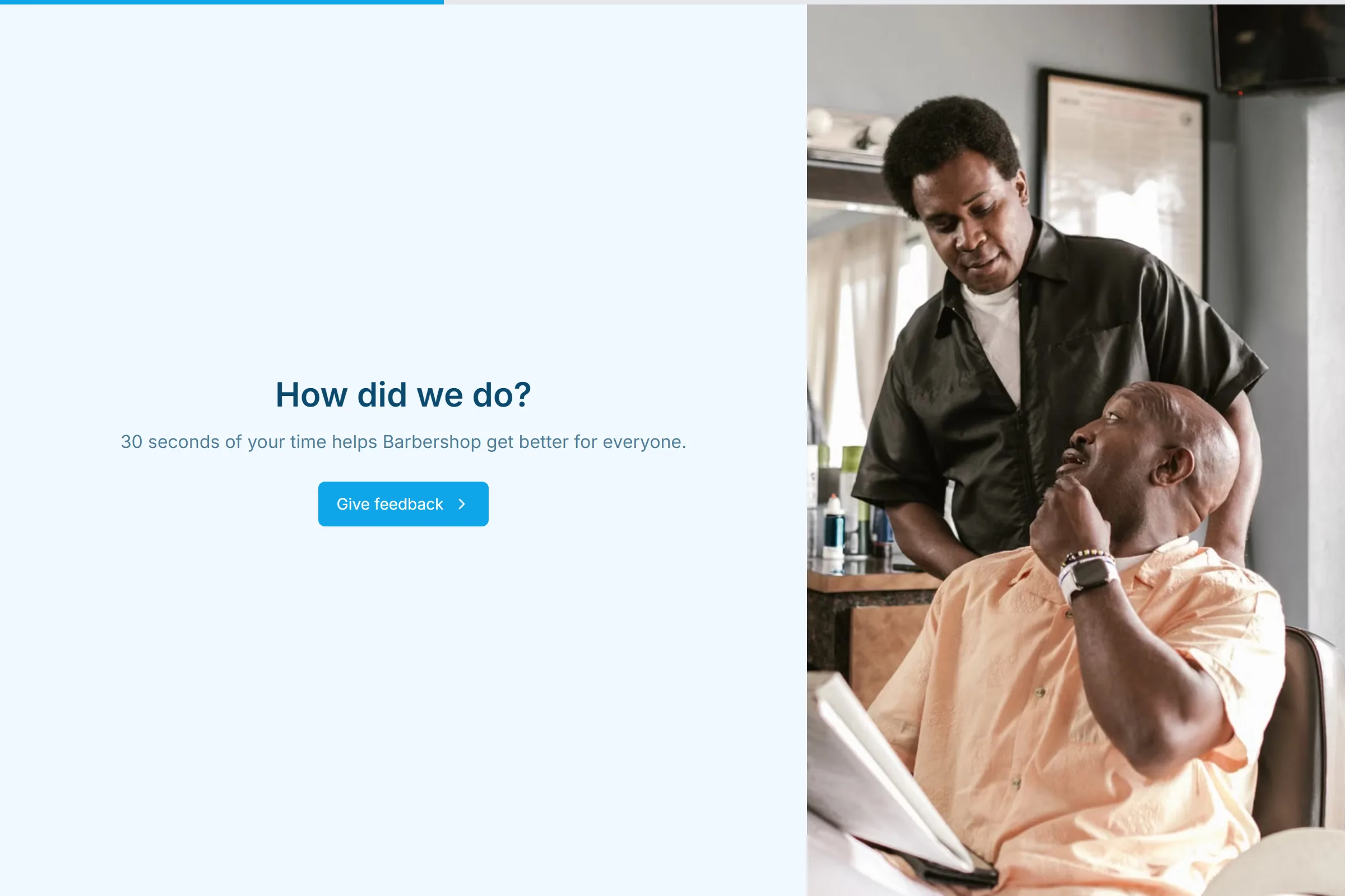 Barbershop Quick Feedback template preview