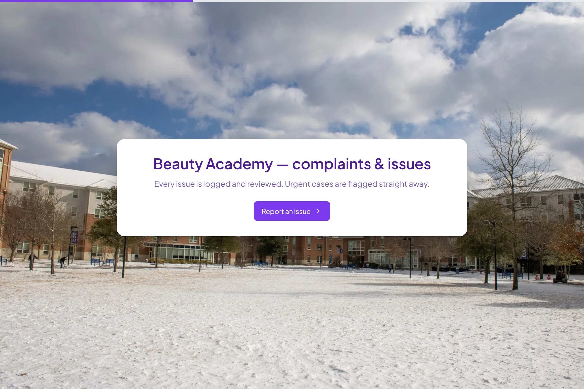 Beauty Academy Complaint / Issue Form template preview