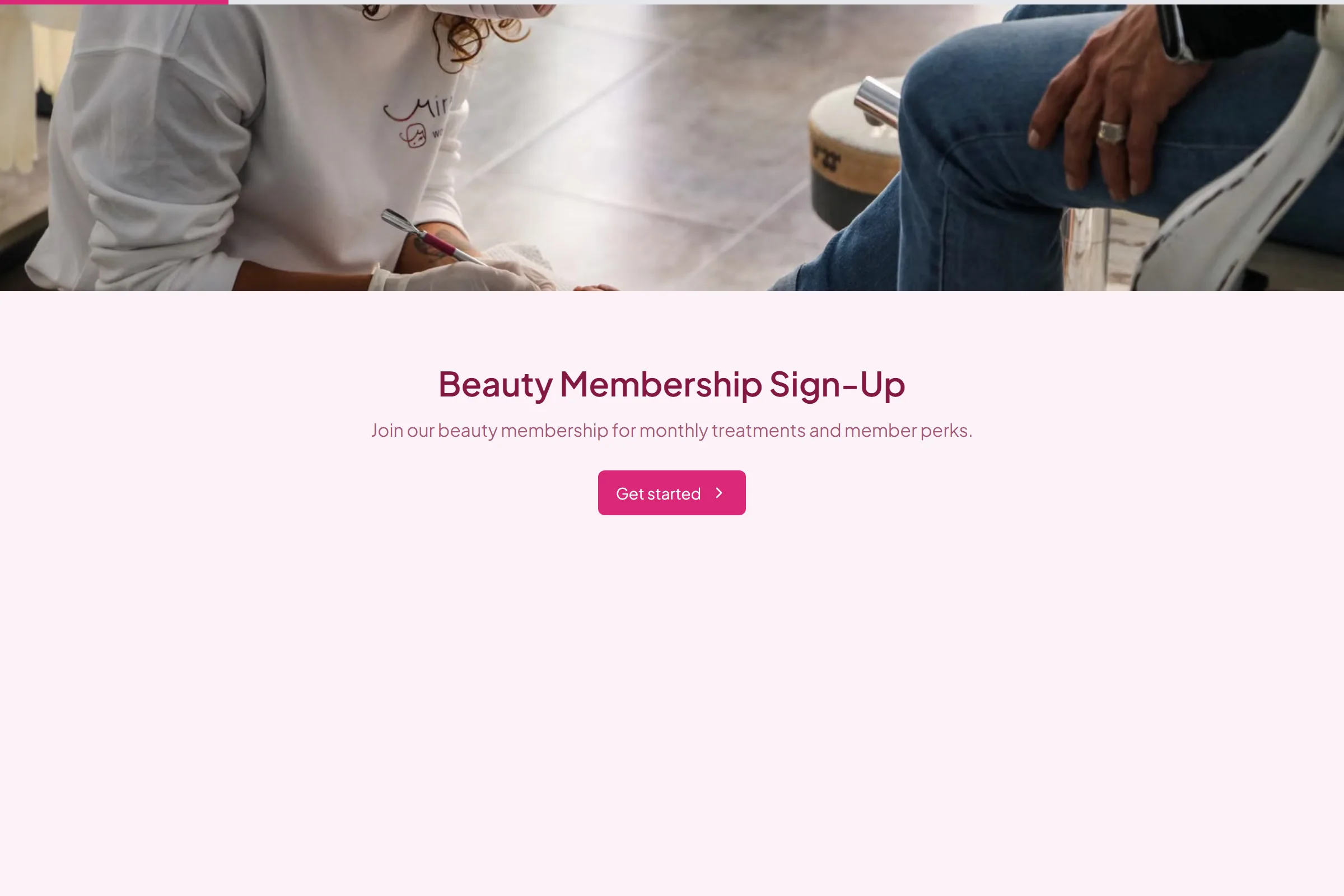 Beauty Membership Sign-Up template preview
