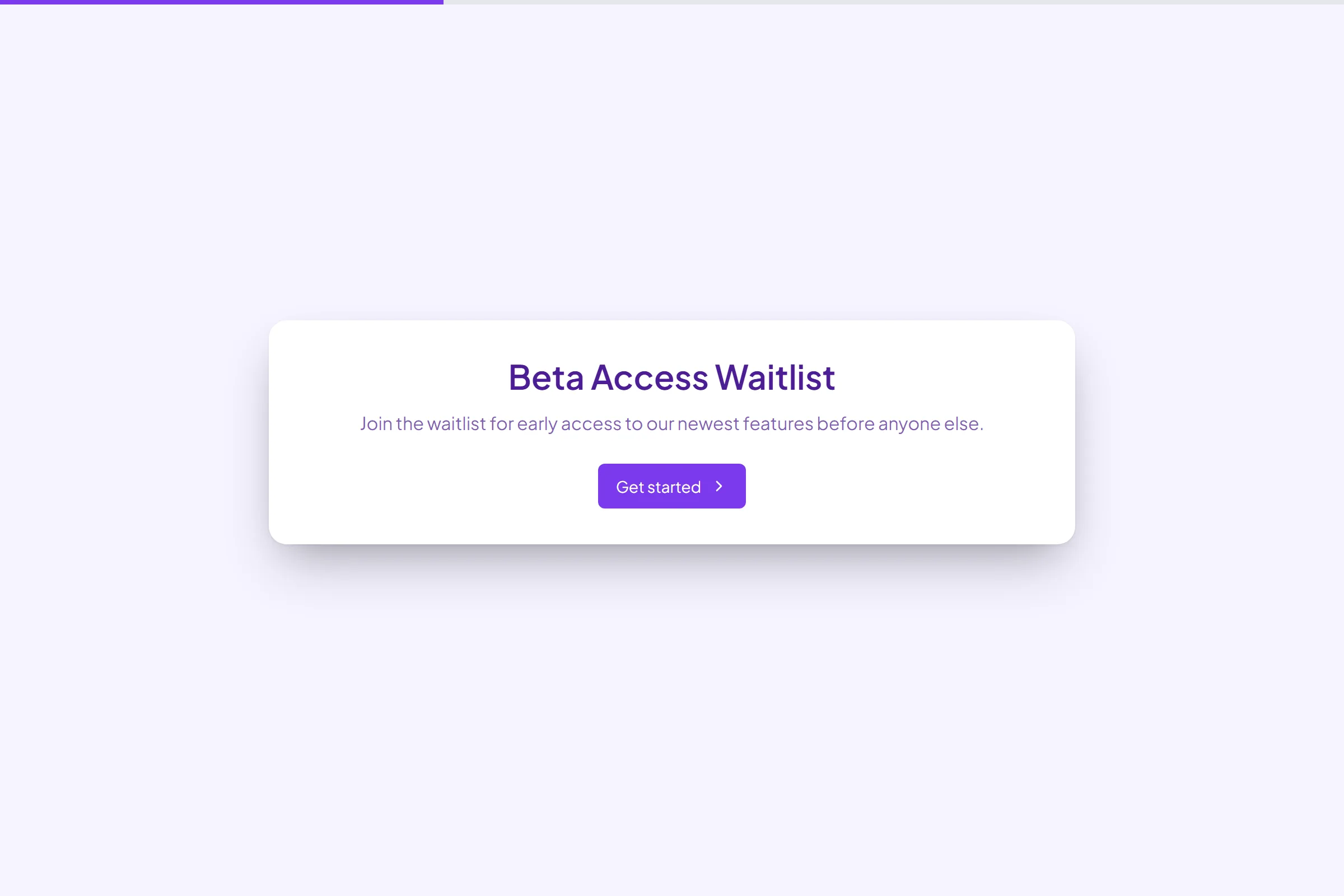 Beta Access Waitlist template preview