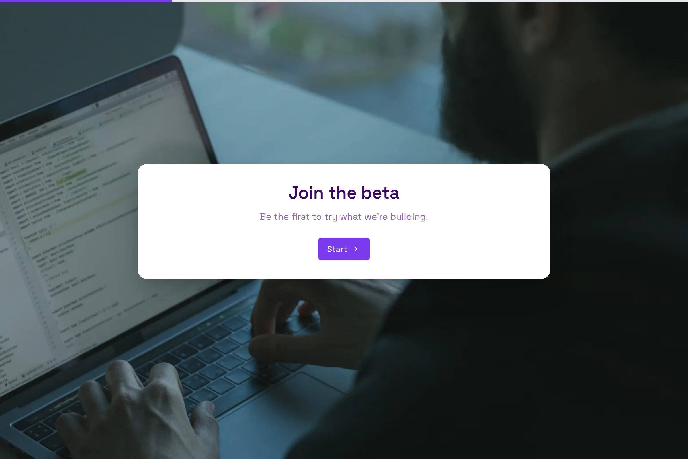 Beta Signup template preview
