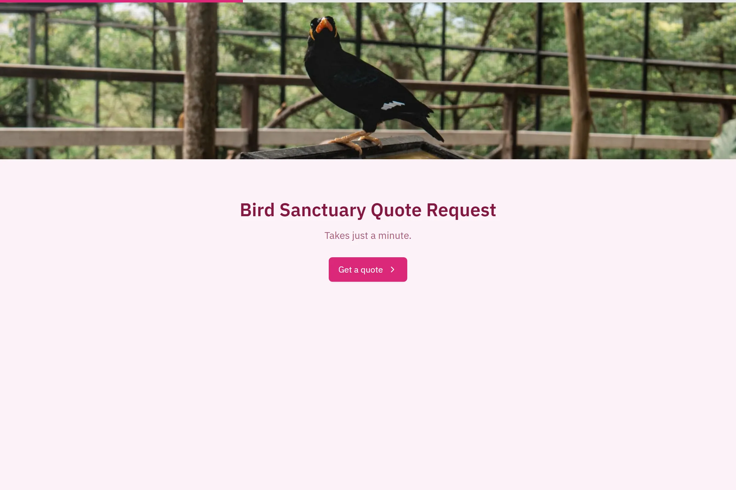 Bird Sanctuary Quote Request template preview