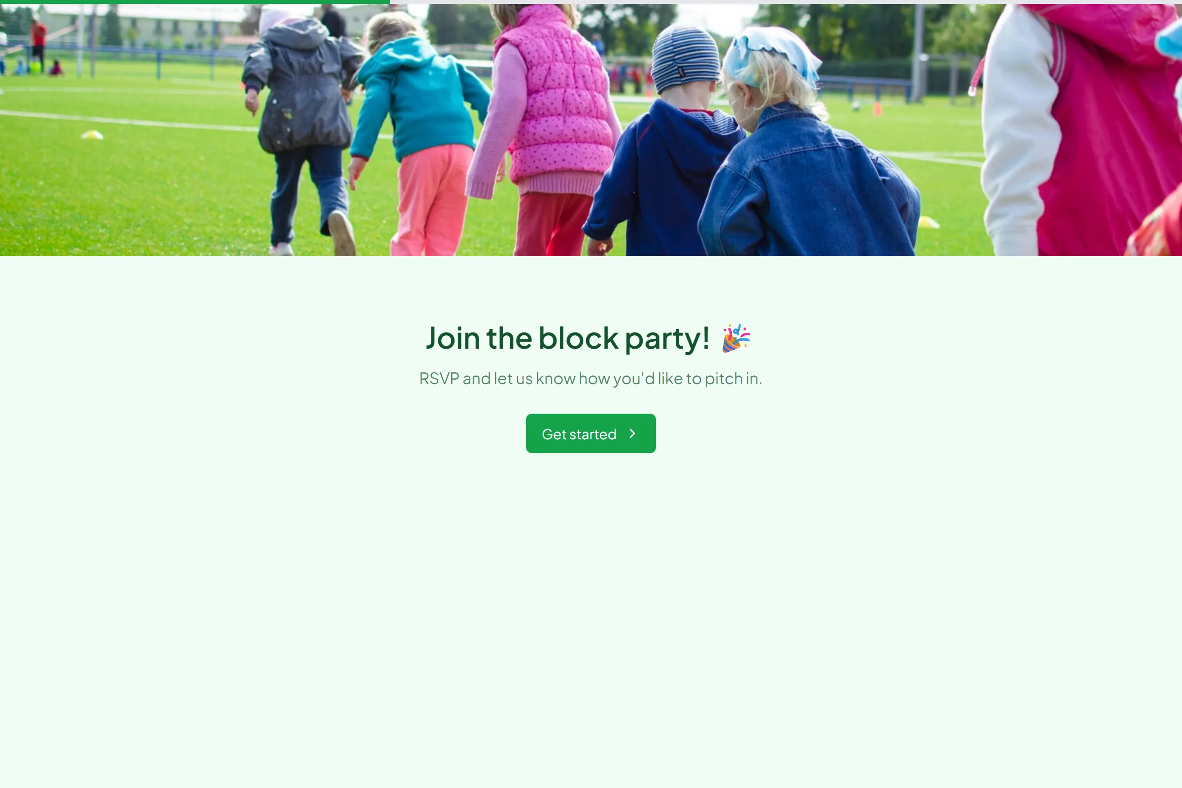 Block Party RSVP template preview