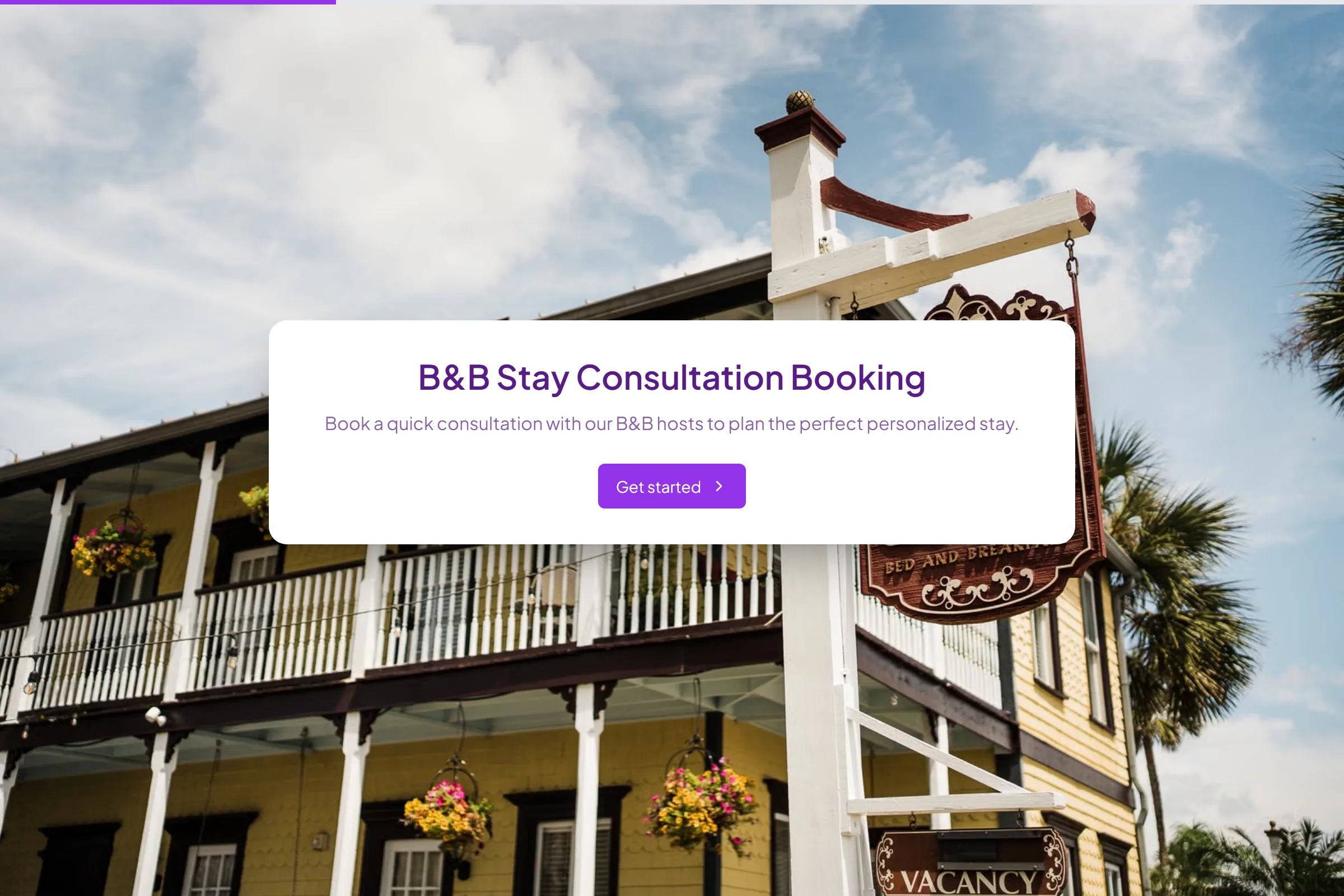 B&B Stay Consultation Booking template preview