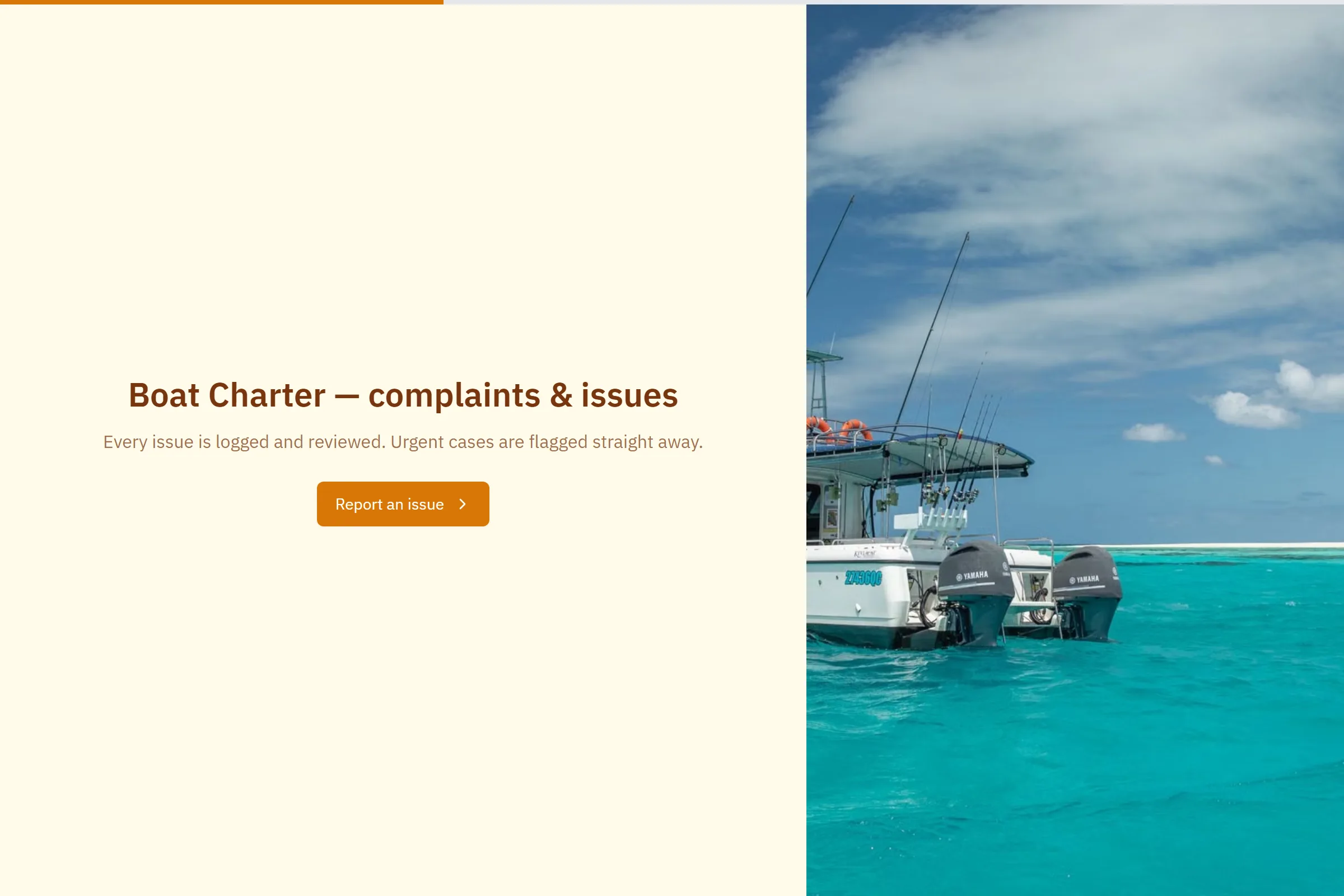 Boat Charter Complaint / Issue Form template preview