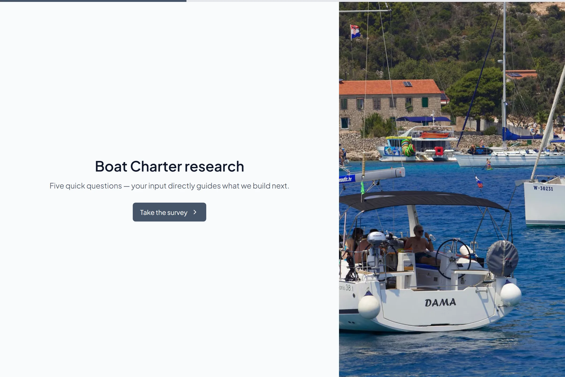 Boat Charter Market Research Survey template preview