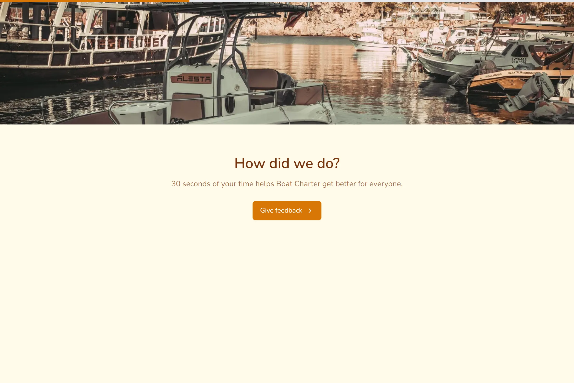 Boat Charter Quick Feedback template preview